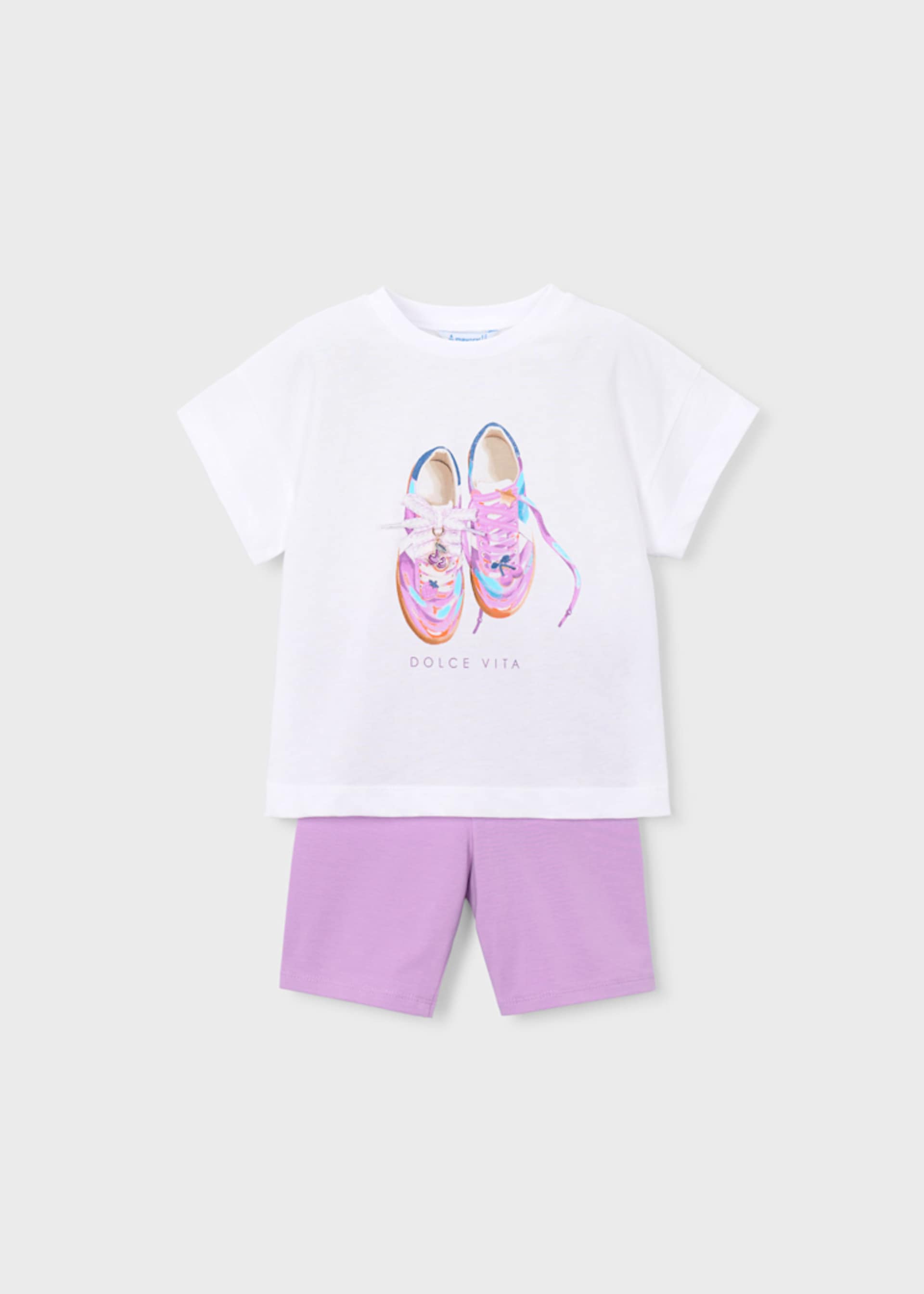 Completo leggings ciclista e maglietta bambina