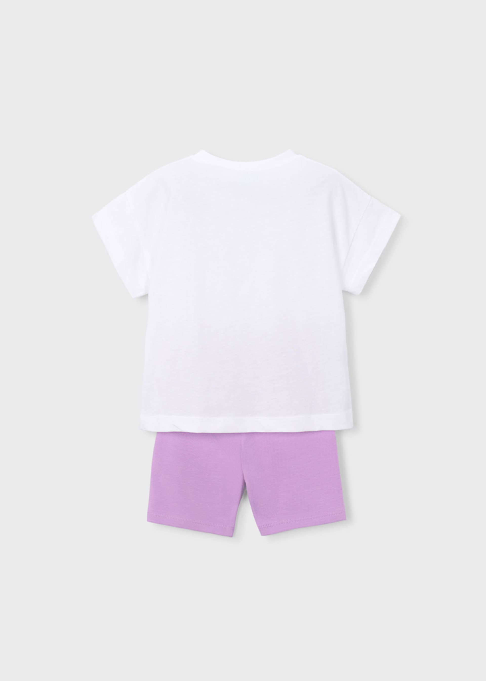 Completo leggings ciclista e maglietta bambina