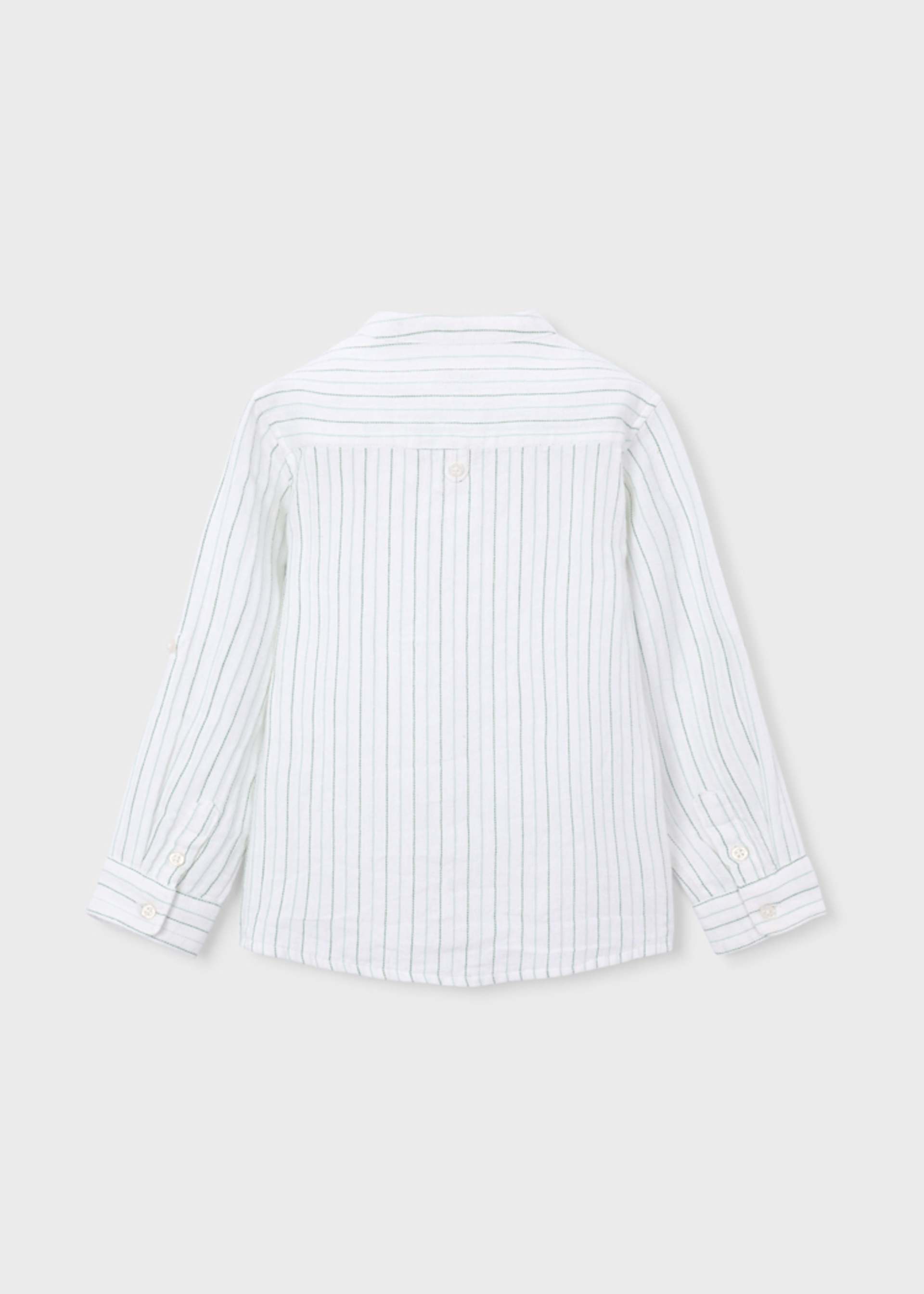 Camisa con cuello mao rayas niño