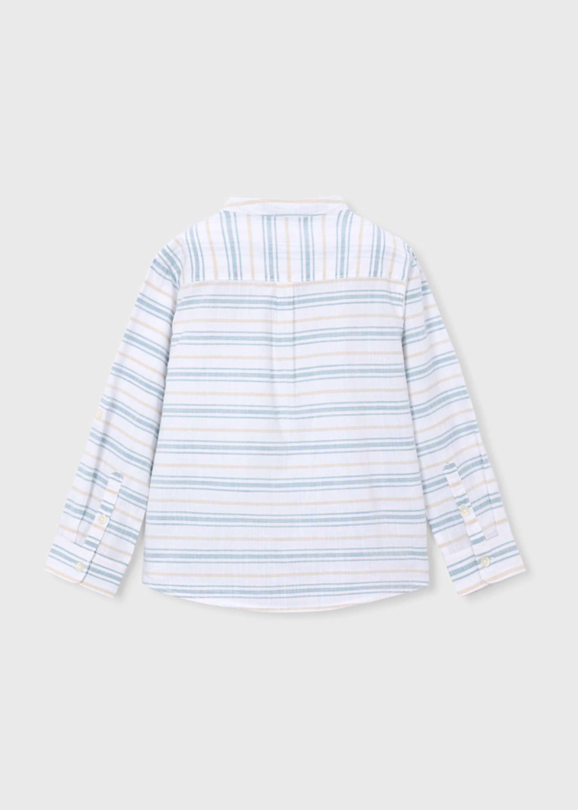 Chemise rayée col mao garçon