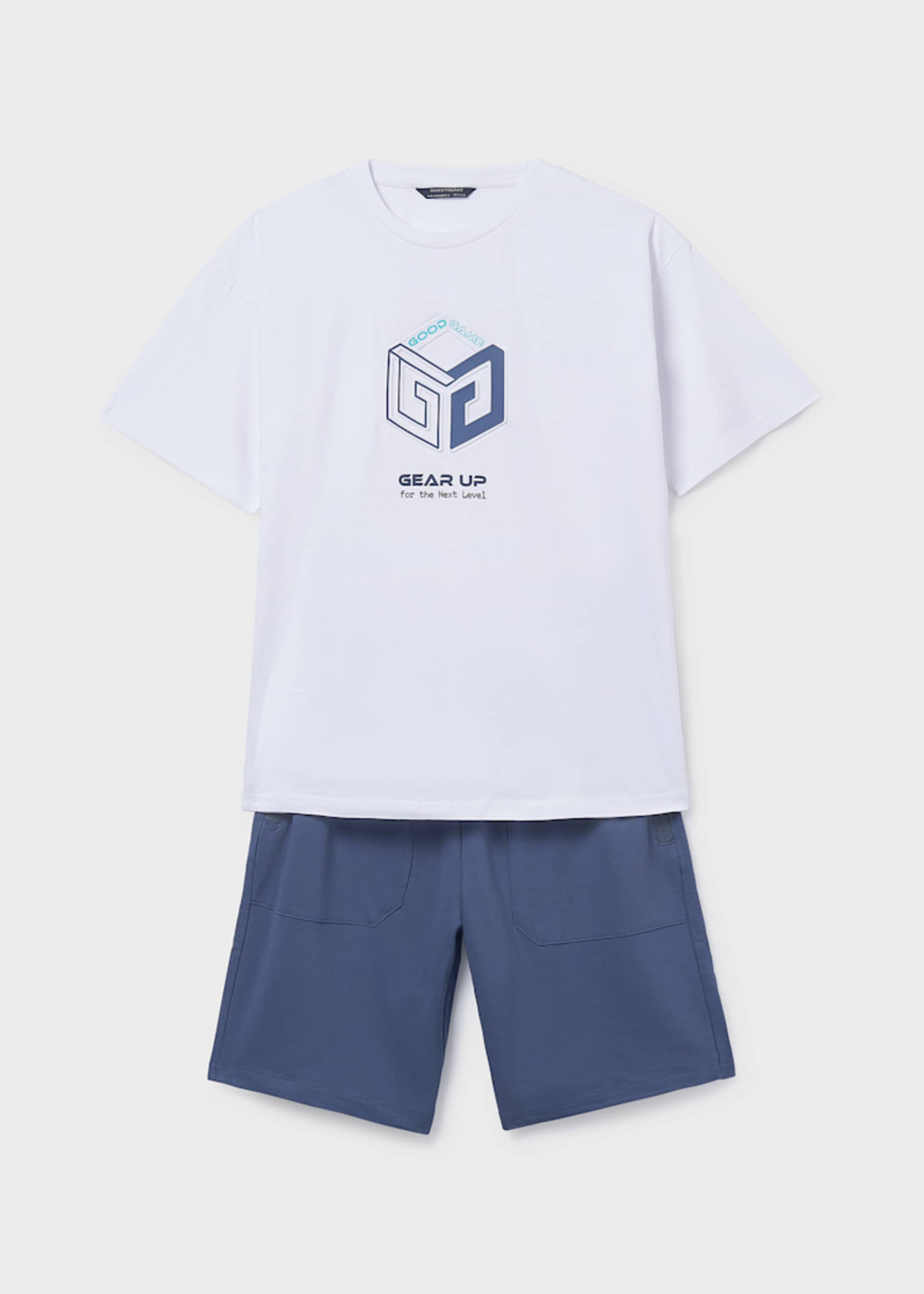 Boy Shorts and Embossed T-shirt Set