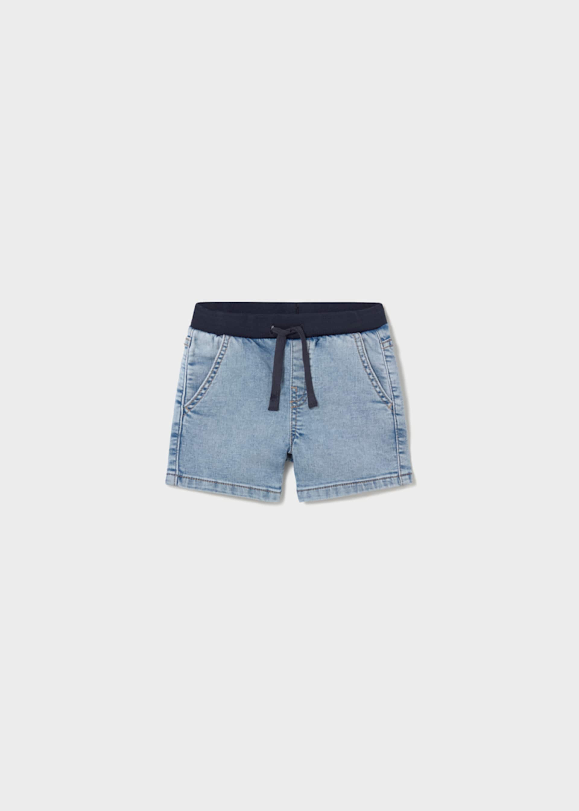 Bermuda en denim à taille élastique bébé