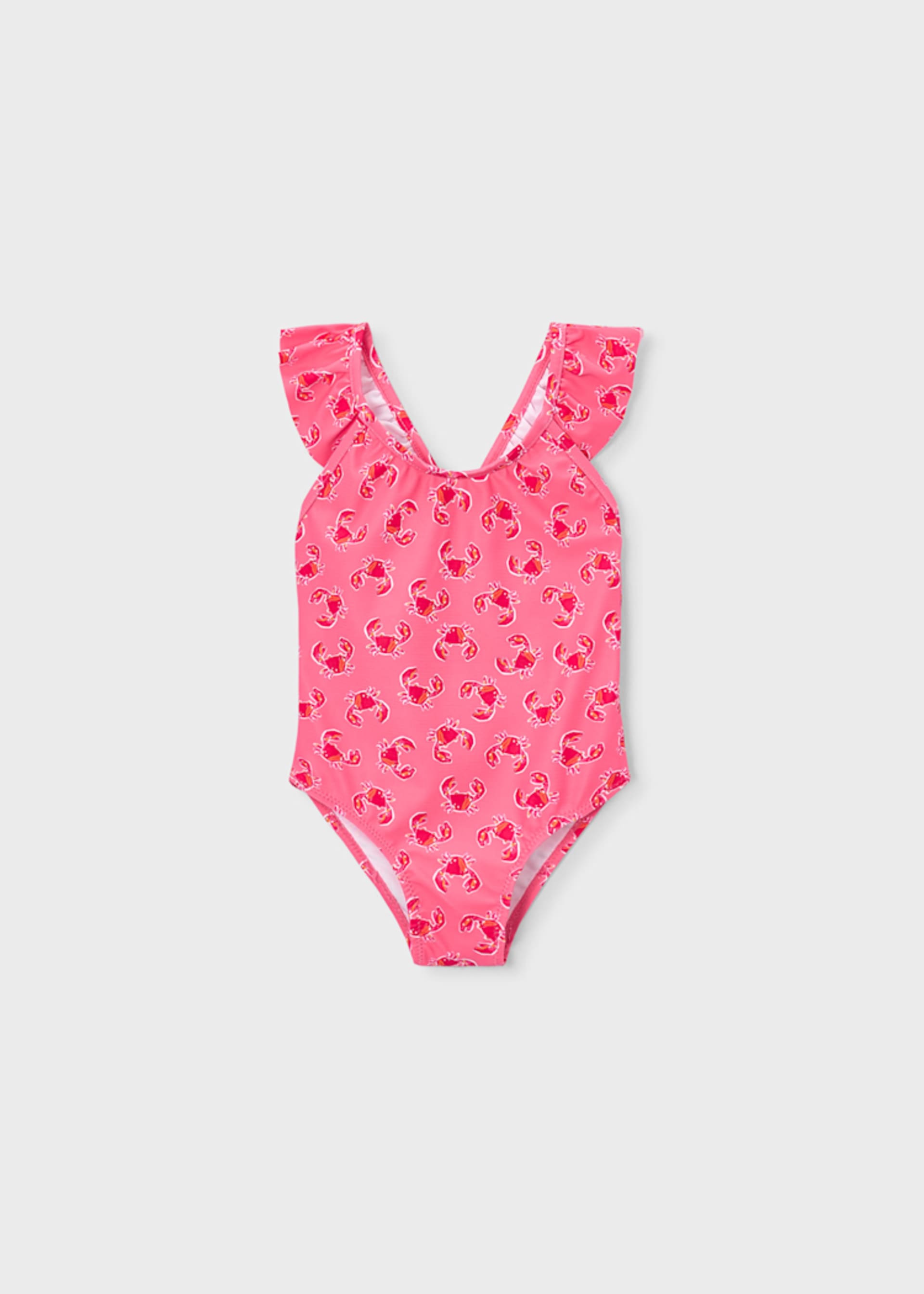 Girls' printed ruffle swimsuit