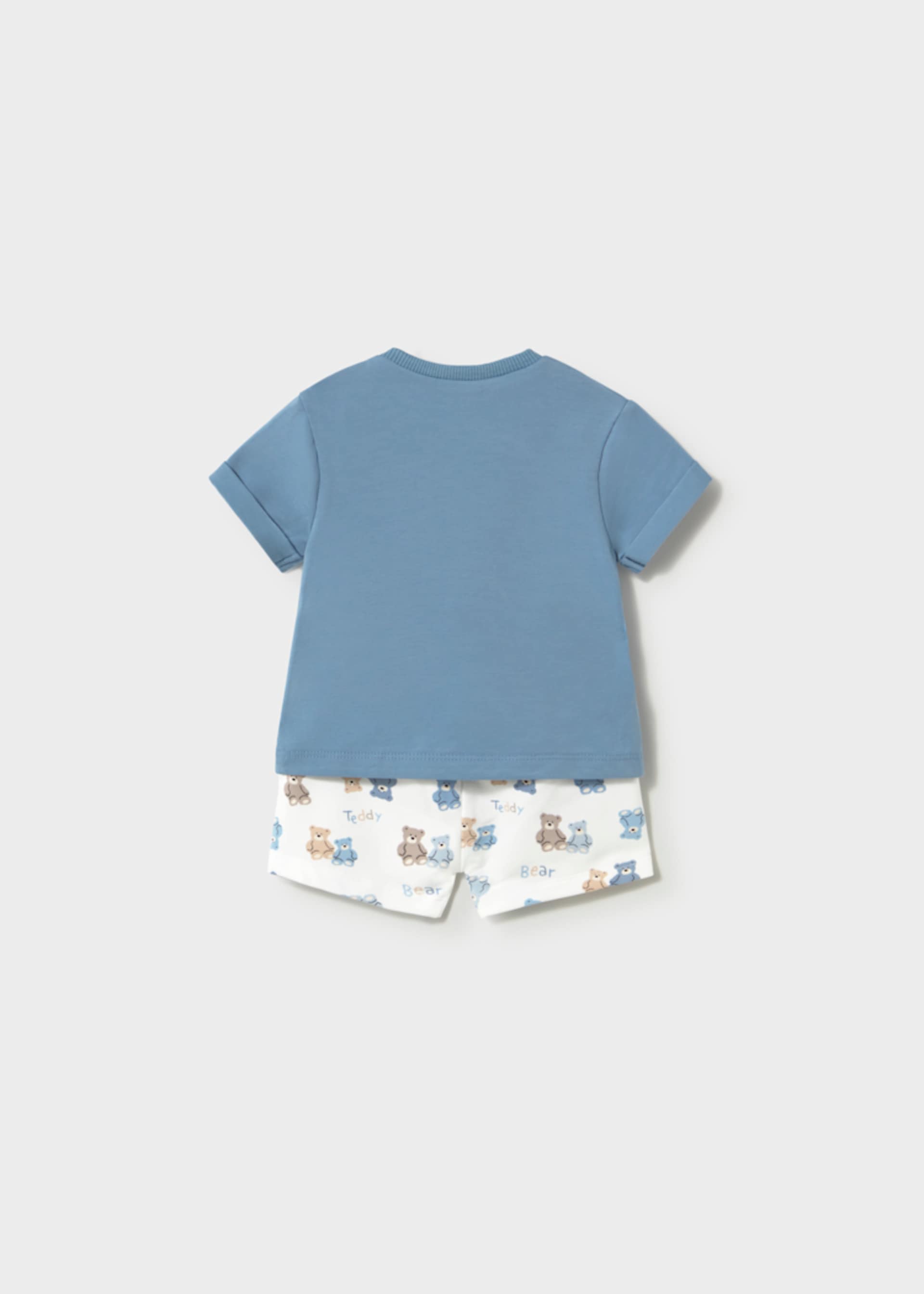 Conjunto calções estampados t-shirt recém-nascido