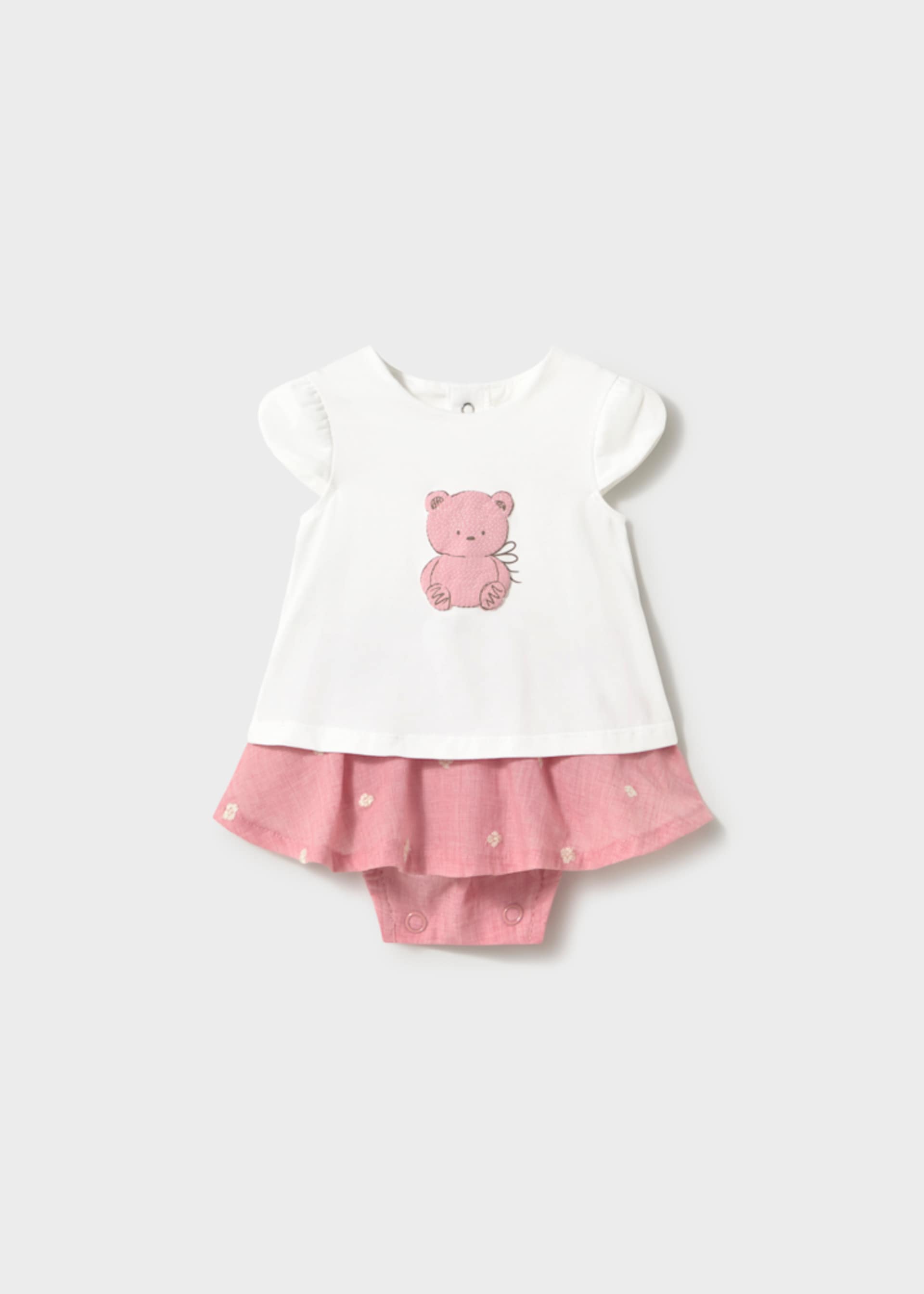 Conjunto saia e t-shirt ursinho recém nascida
