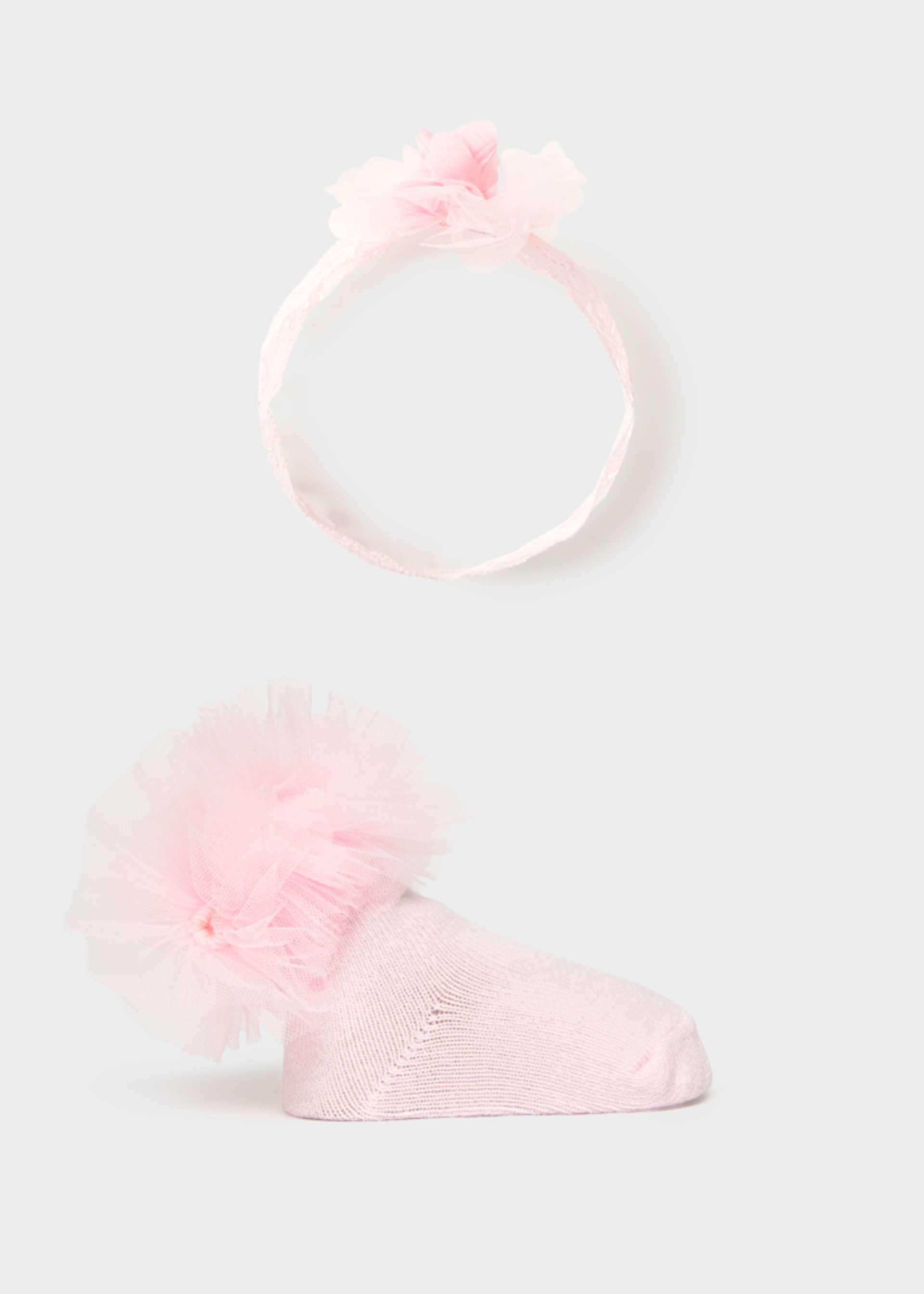 Newborn Girl Headband and Socks Set