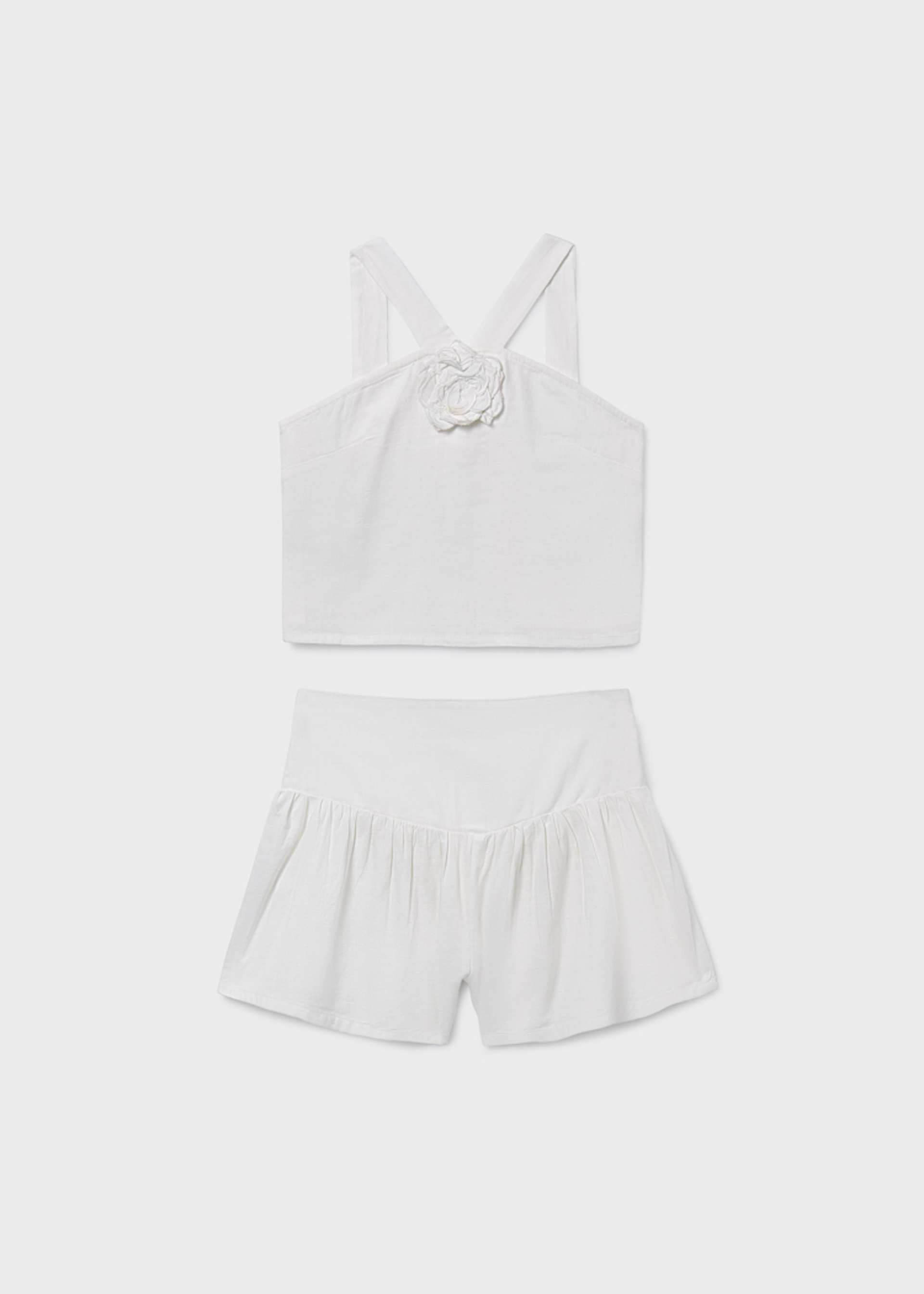 Completo shorts e top fiore ragazza