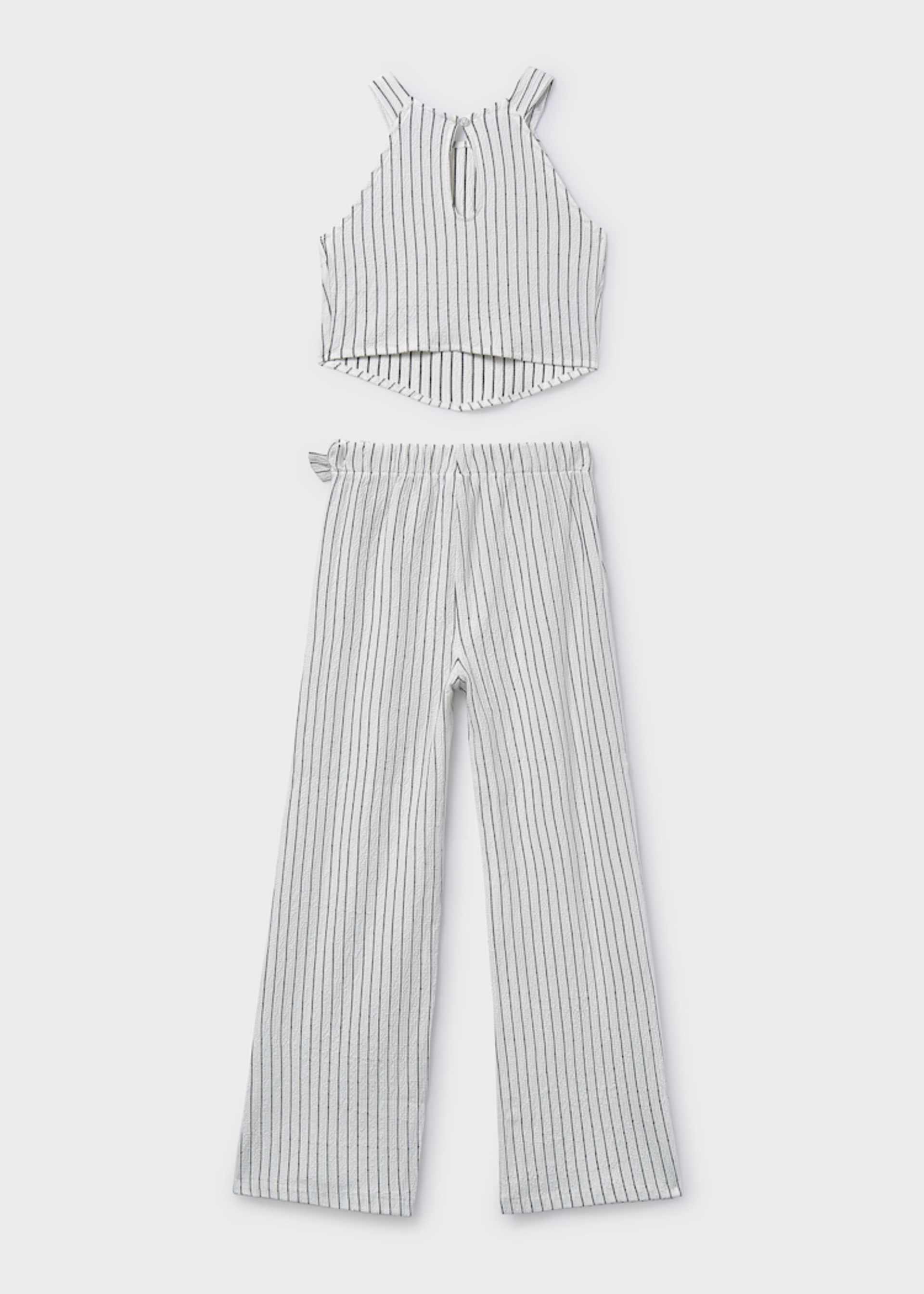 Conjunto pantalón largo y top rayas chica