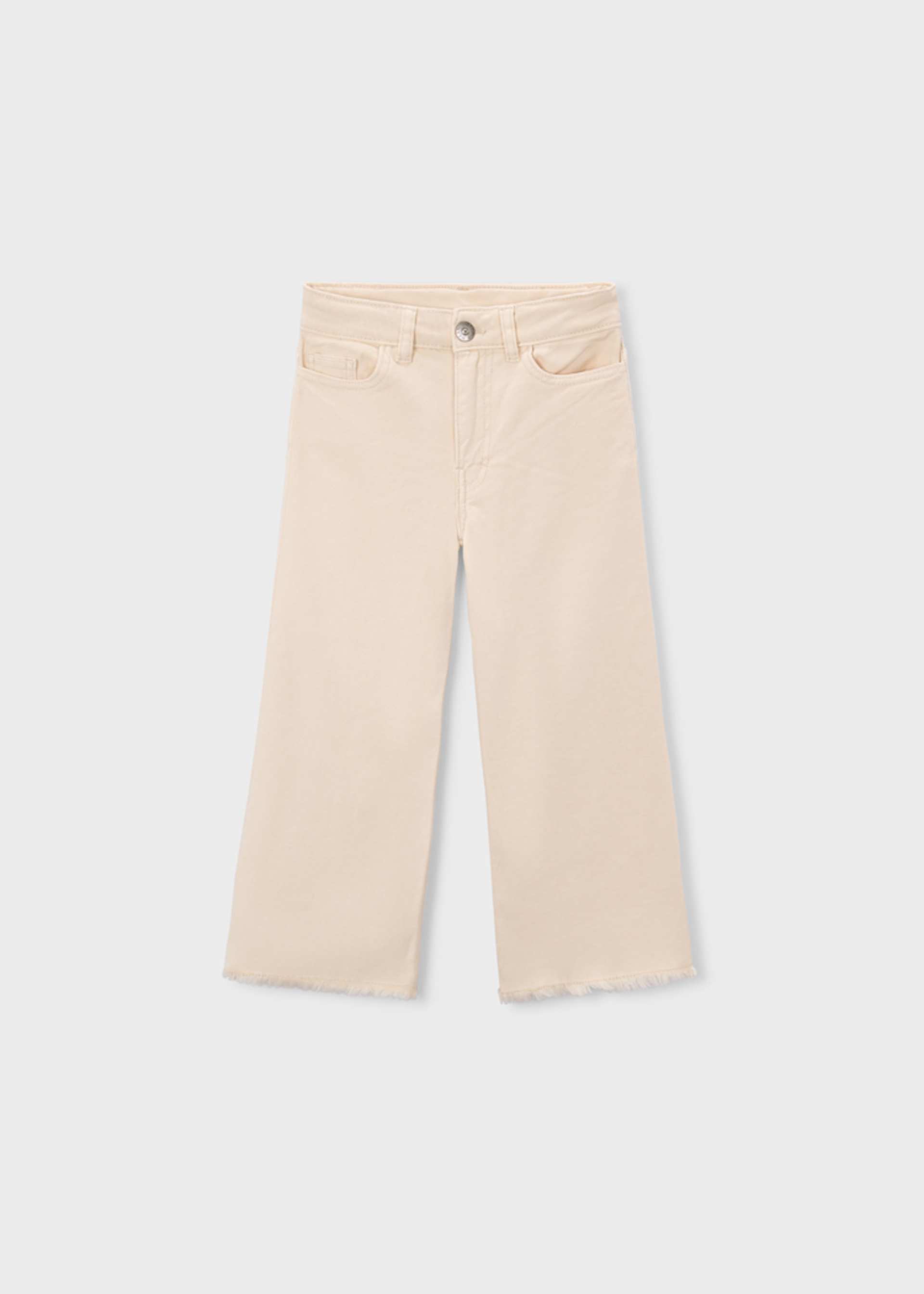 Wide leg twill pants