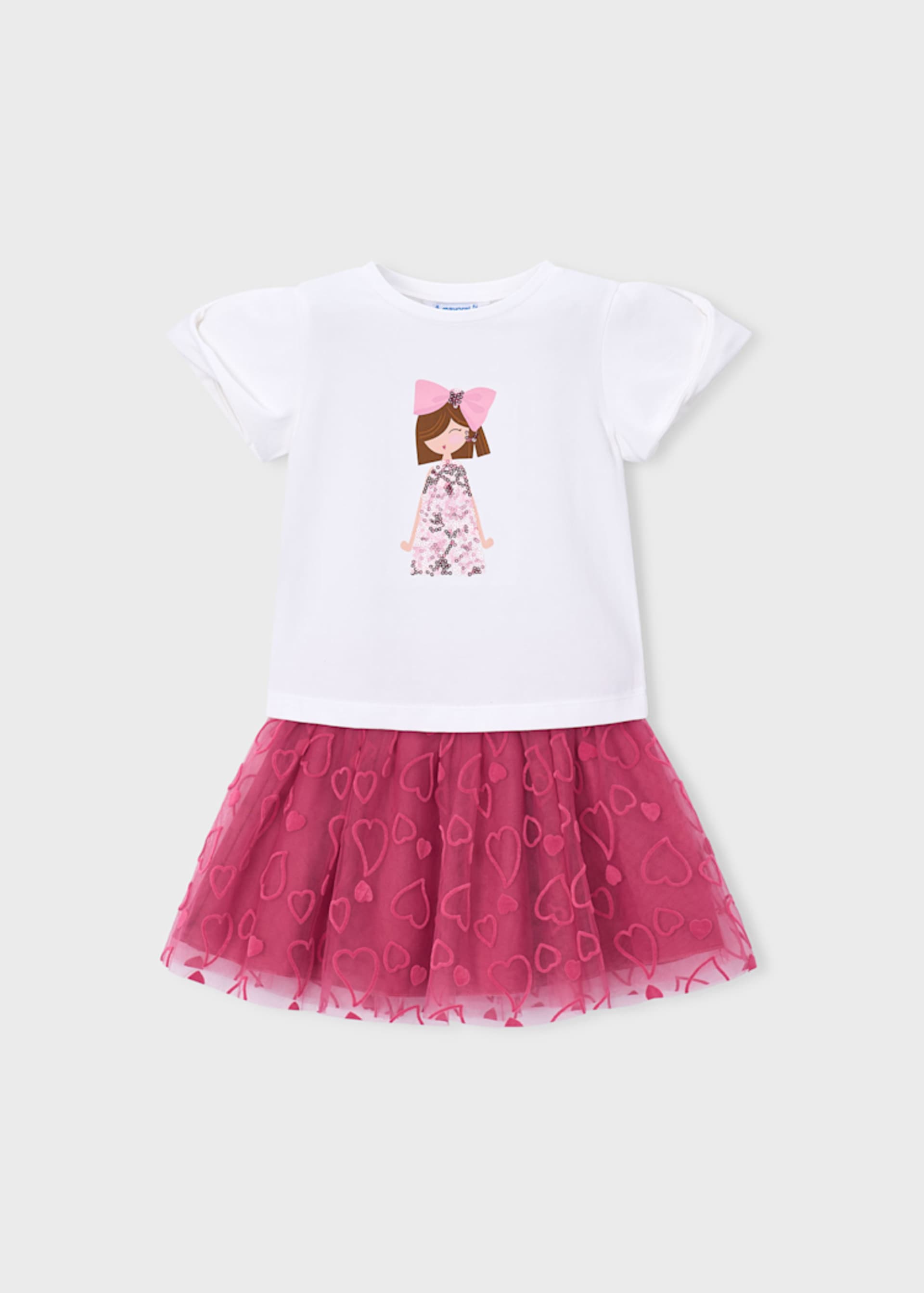 Conjunto falda tul y camiseta niña Conjunto falda tul y camiseta niña