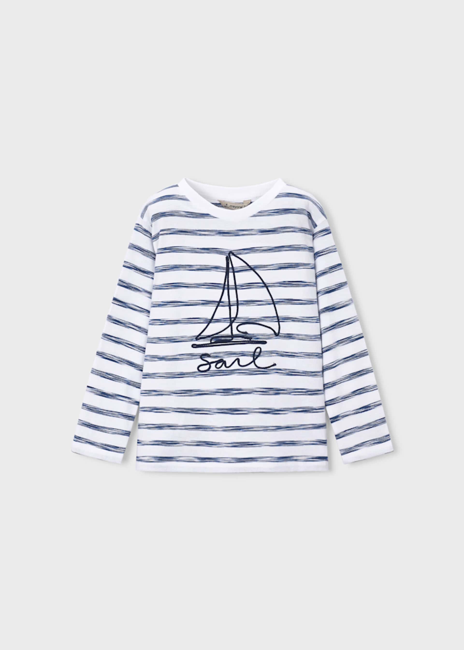 Langarm Shirt gestreift Schiff Jungen
