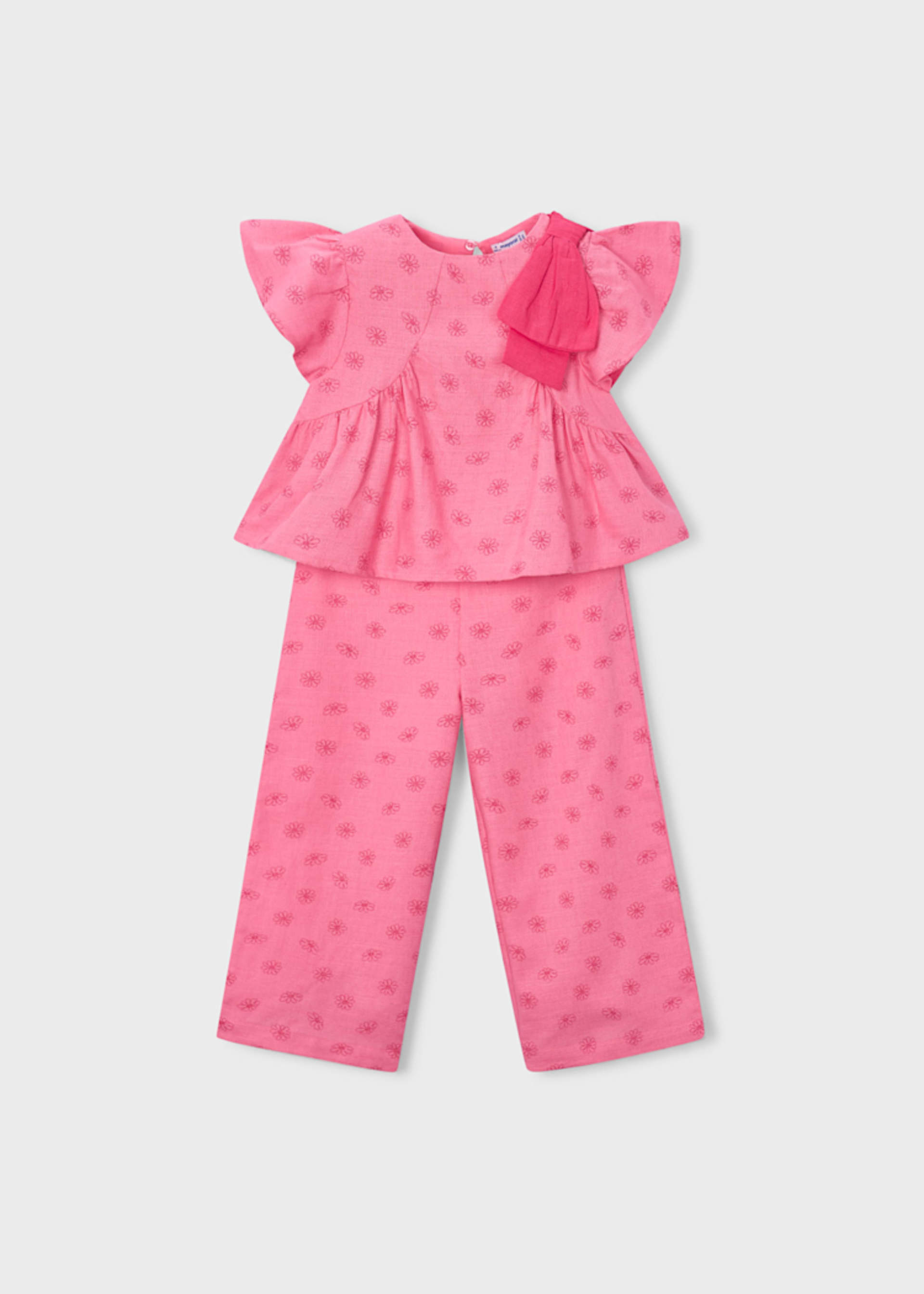 Completo pantalone e top stampato bambina