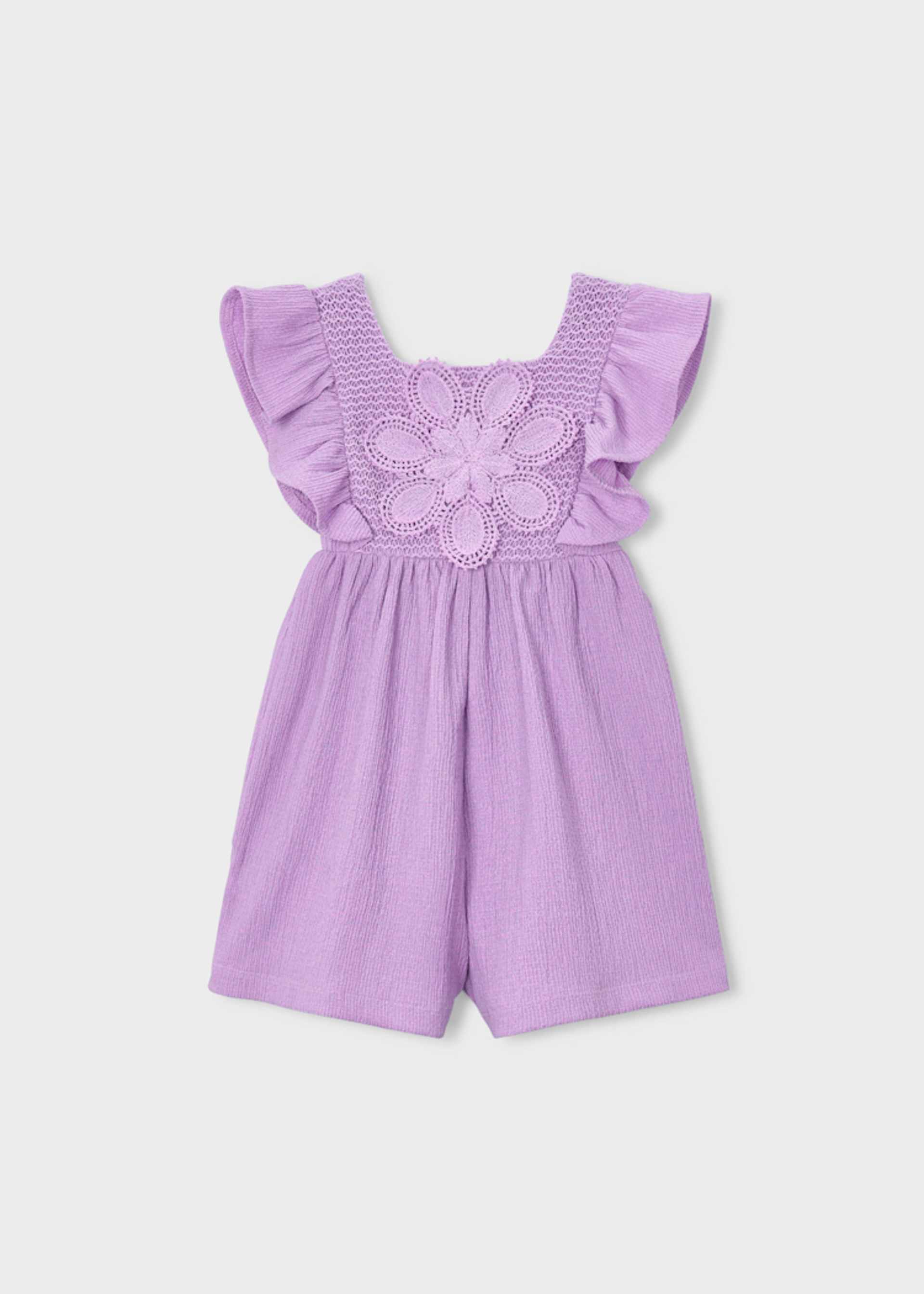 Kombinezon z dzianiny crochet dla dziewczynki