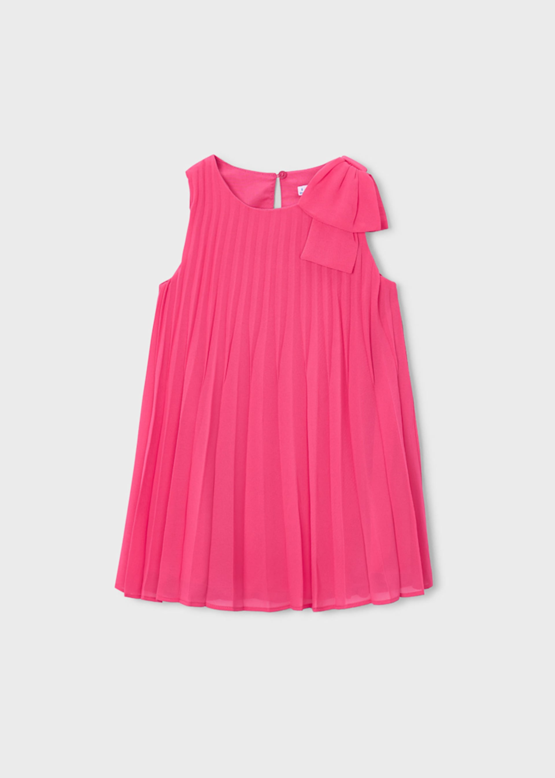Pleated bow dress for girls