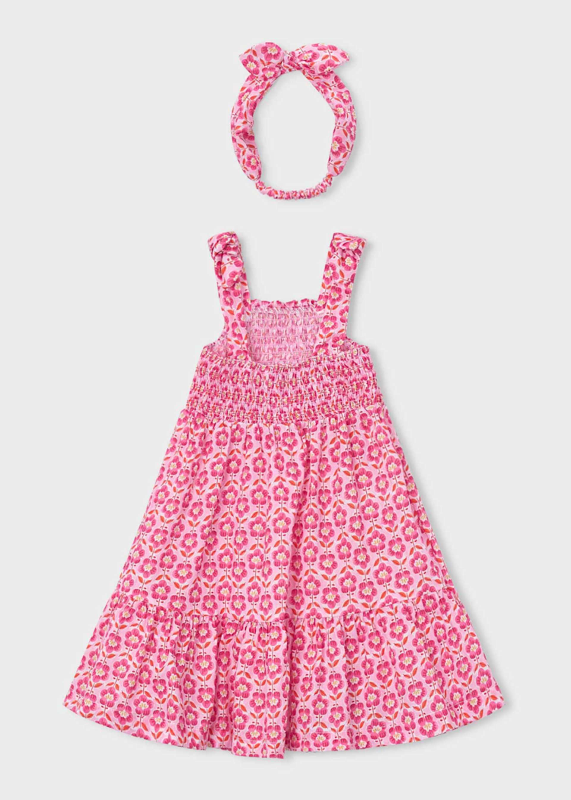 Vestido estampado com fita elástica menina