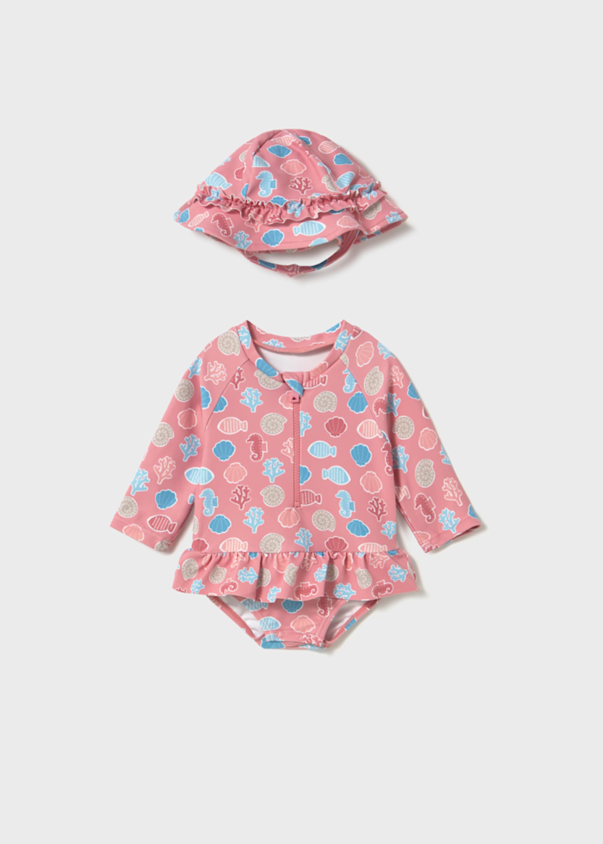 Completo mare con cappello protezione solare neonato
