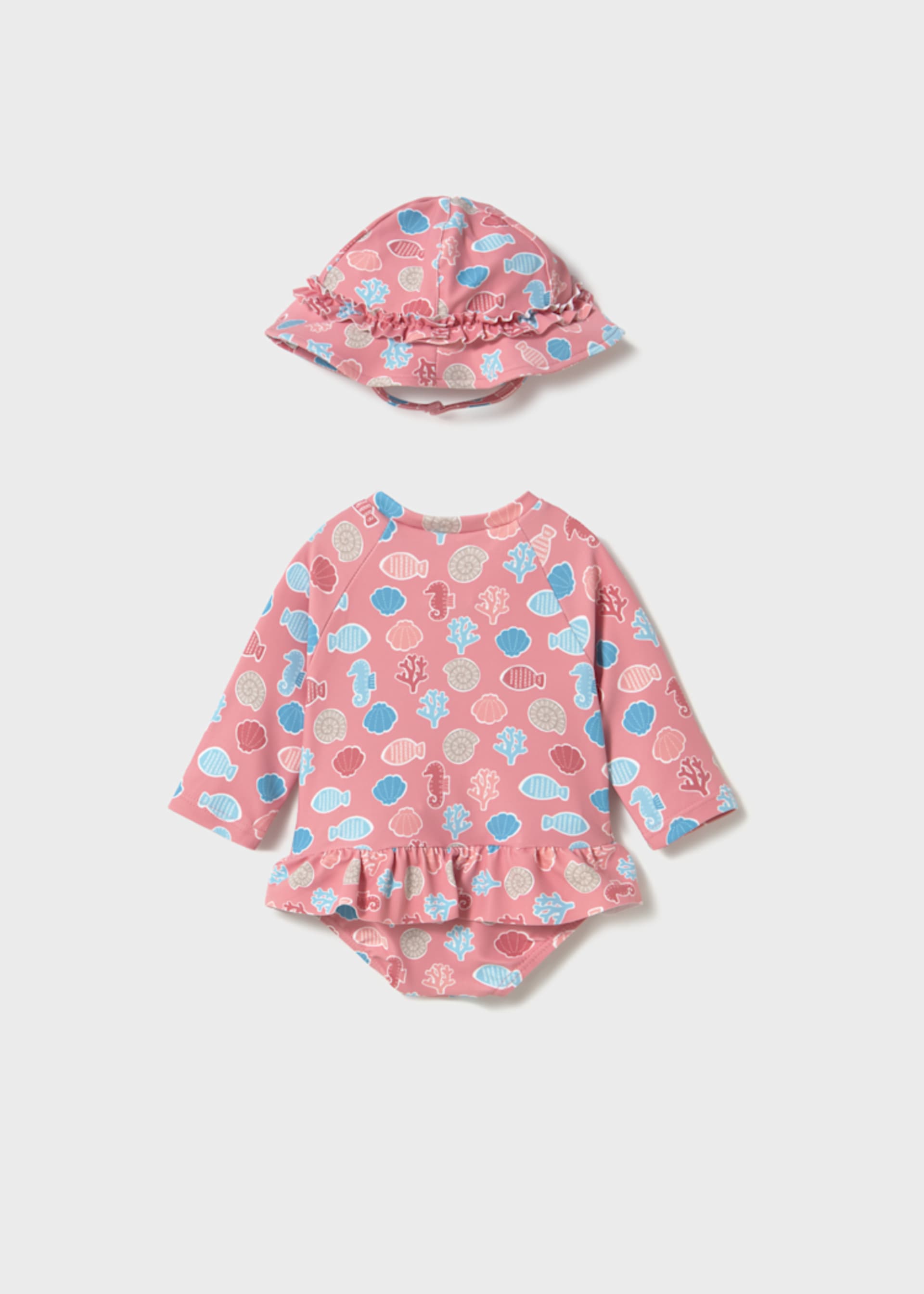 Completo mare con cappello protezione solare neonato