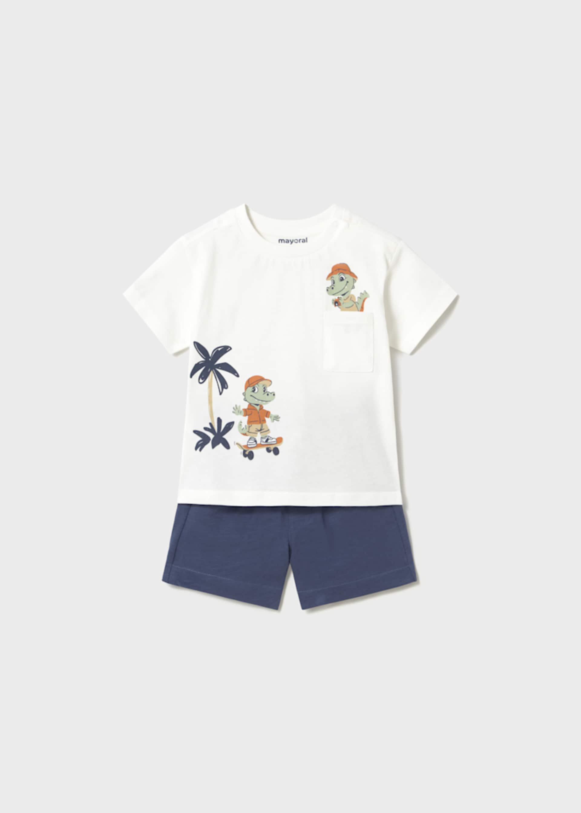 Conjunto bermuda e t-shirt palmeiras bebé