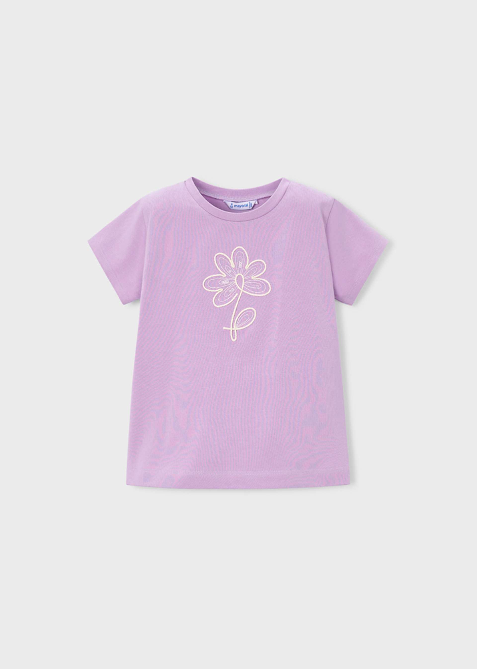 T-shirt básica flor menina