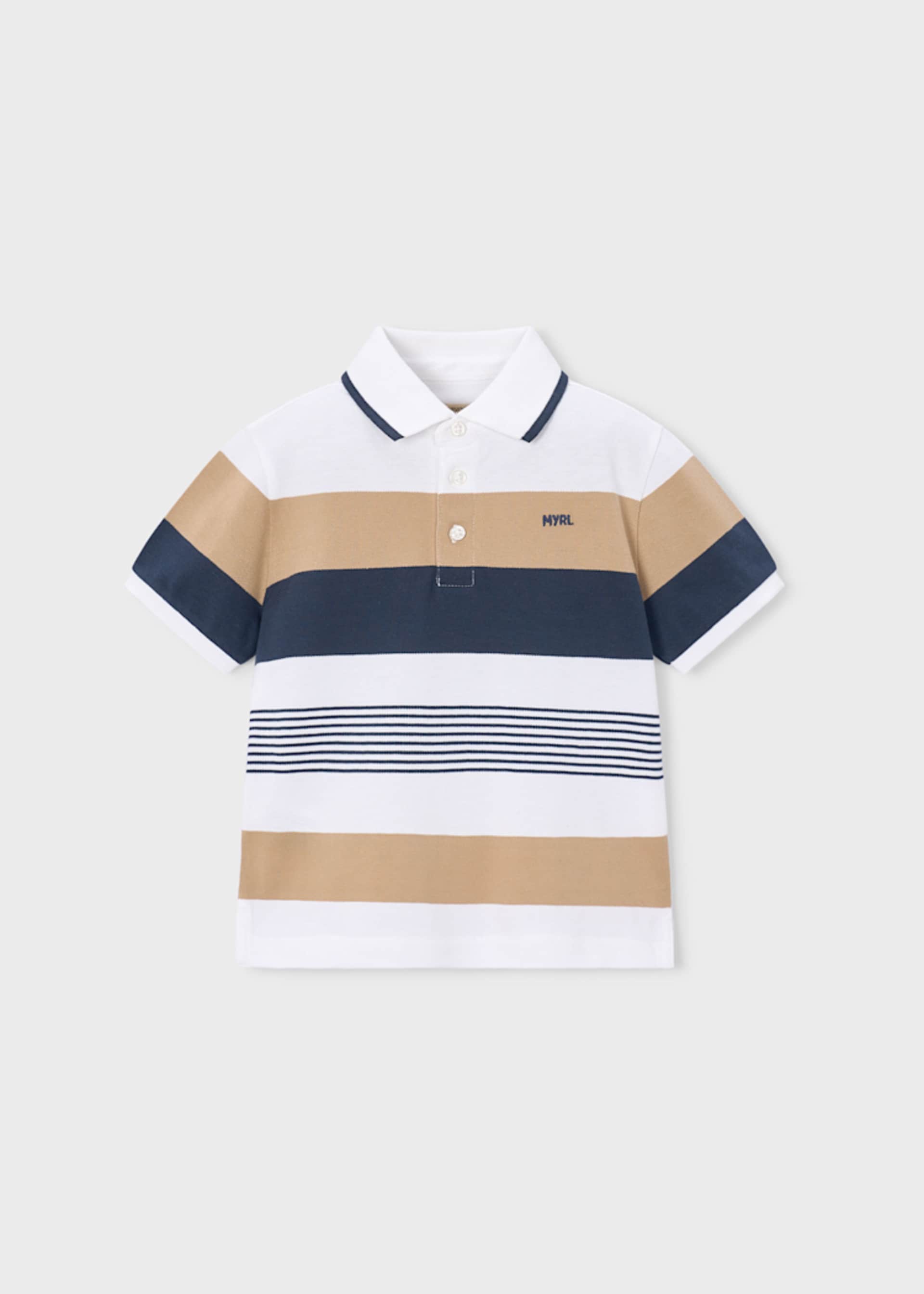 Polo shirt with piqué stripes