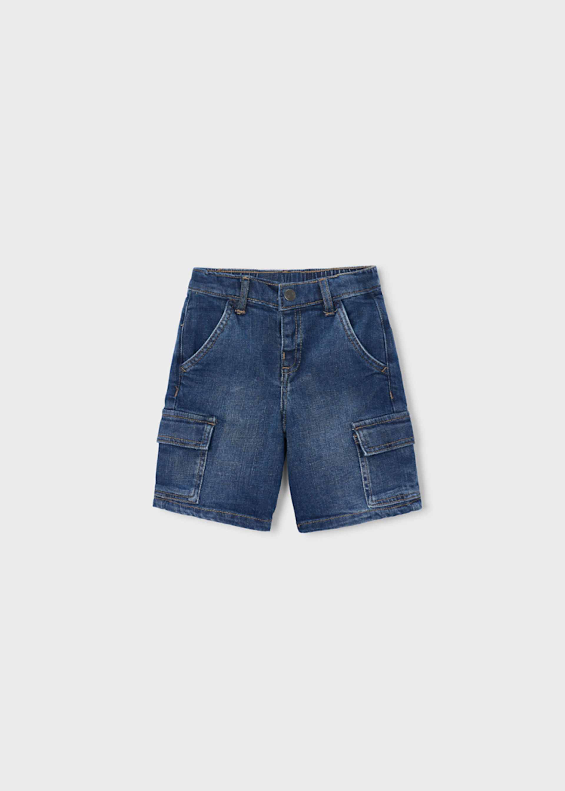 Bermuda en denim cargo garçon