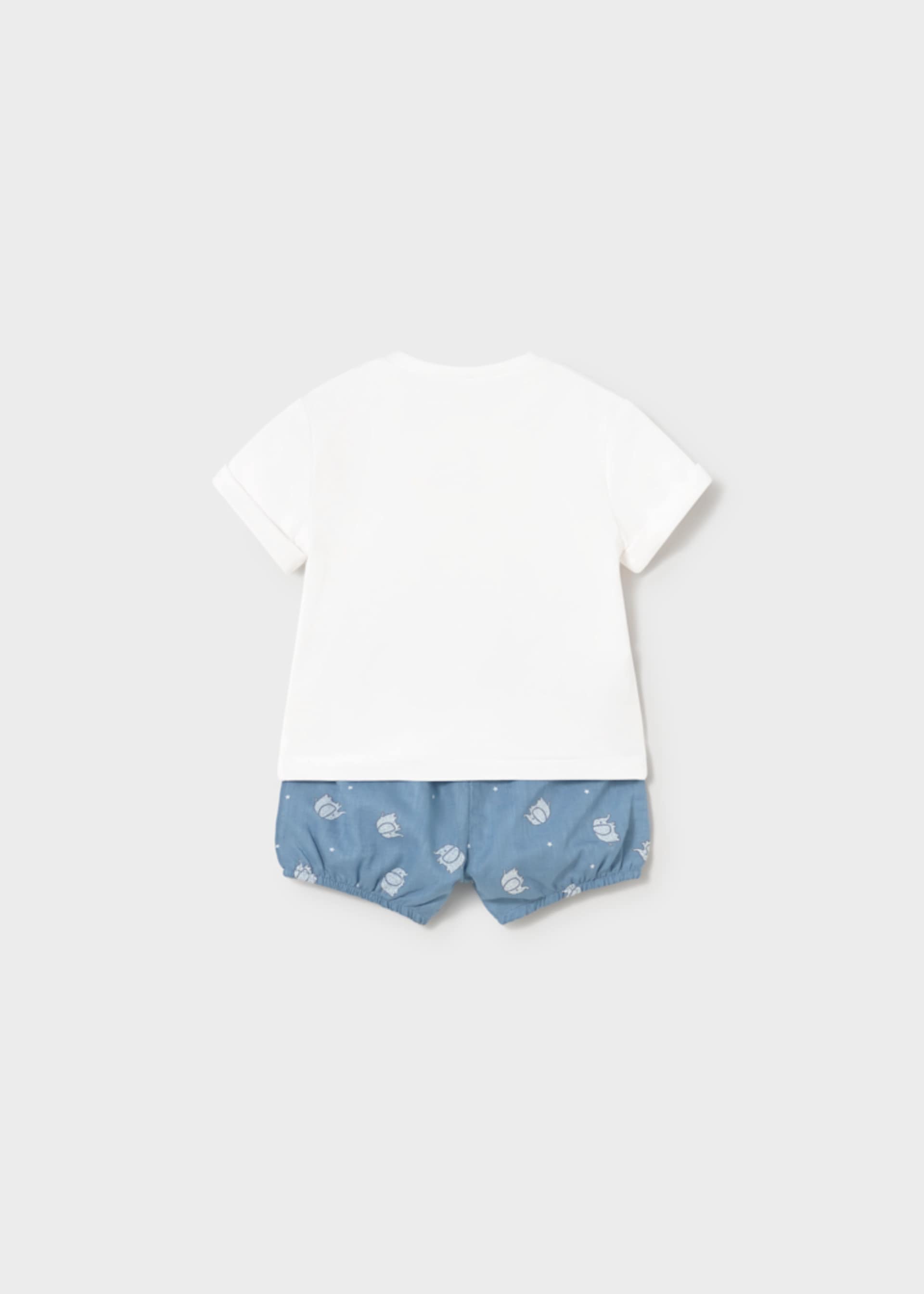 Conjunto calções estampados e t-shirt recém-nascido