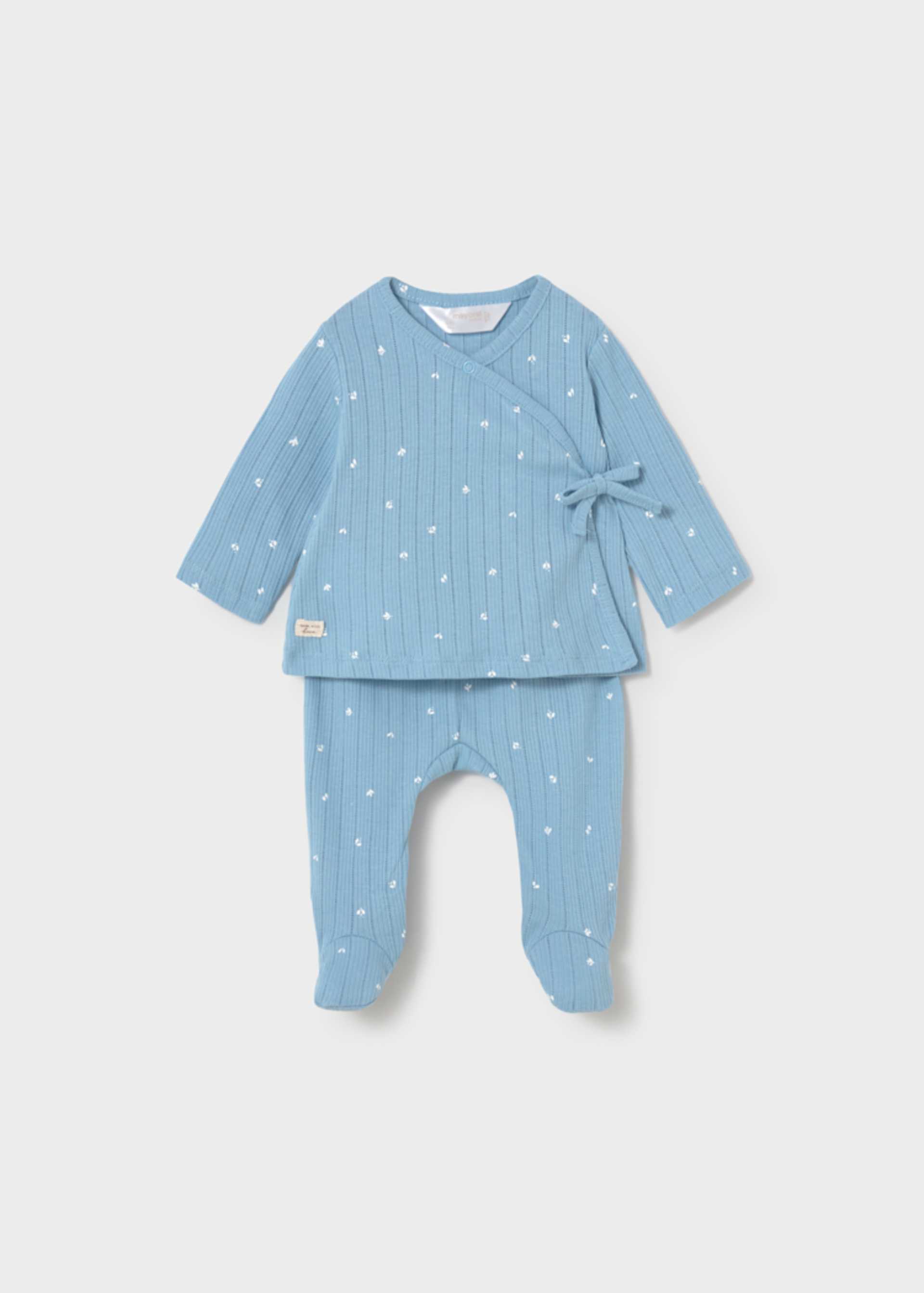 Conjunto polaina y camiseta lazo recién nacida