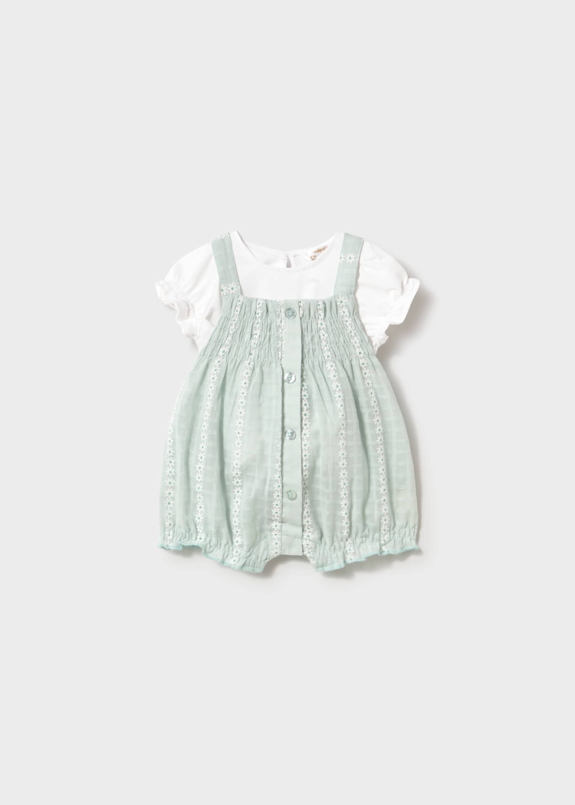 Newborn Girl Dungaree and T-shirt Set