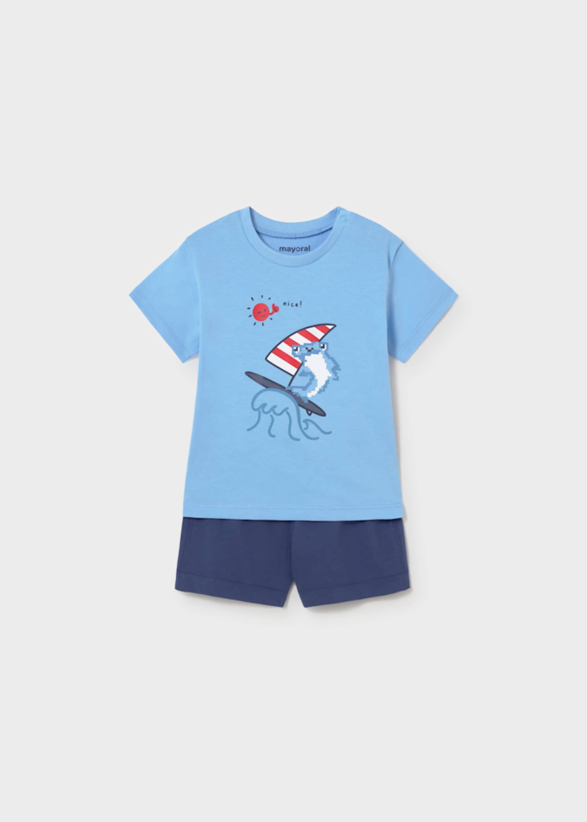 Completo in maglia bermuda e maglietta neonato
