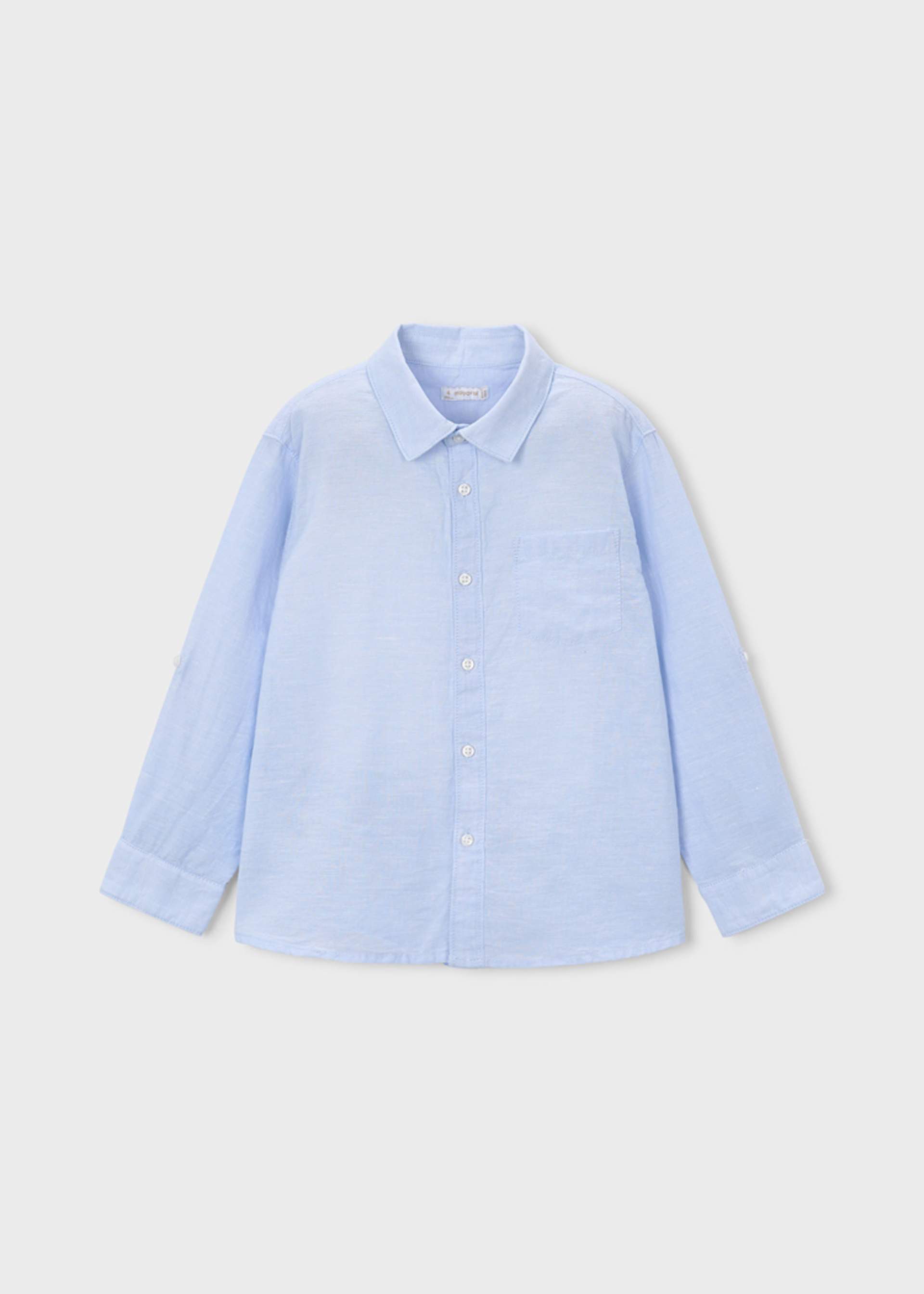 Camicia in lino manica lunga bambino