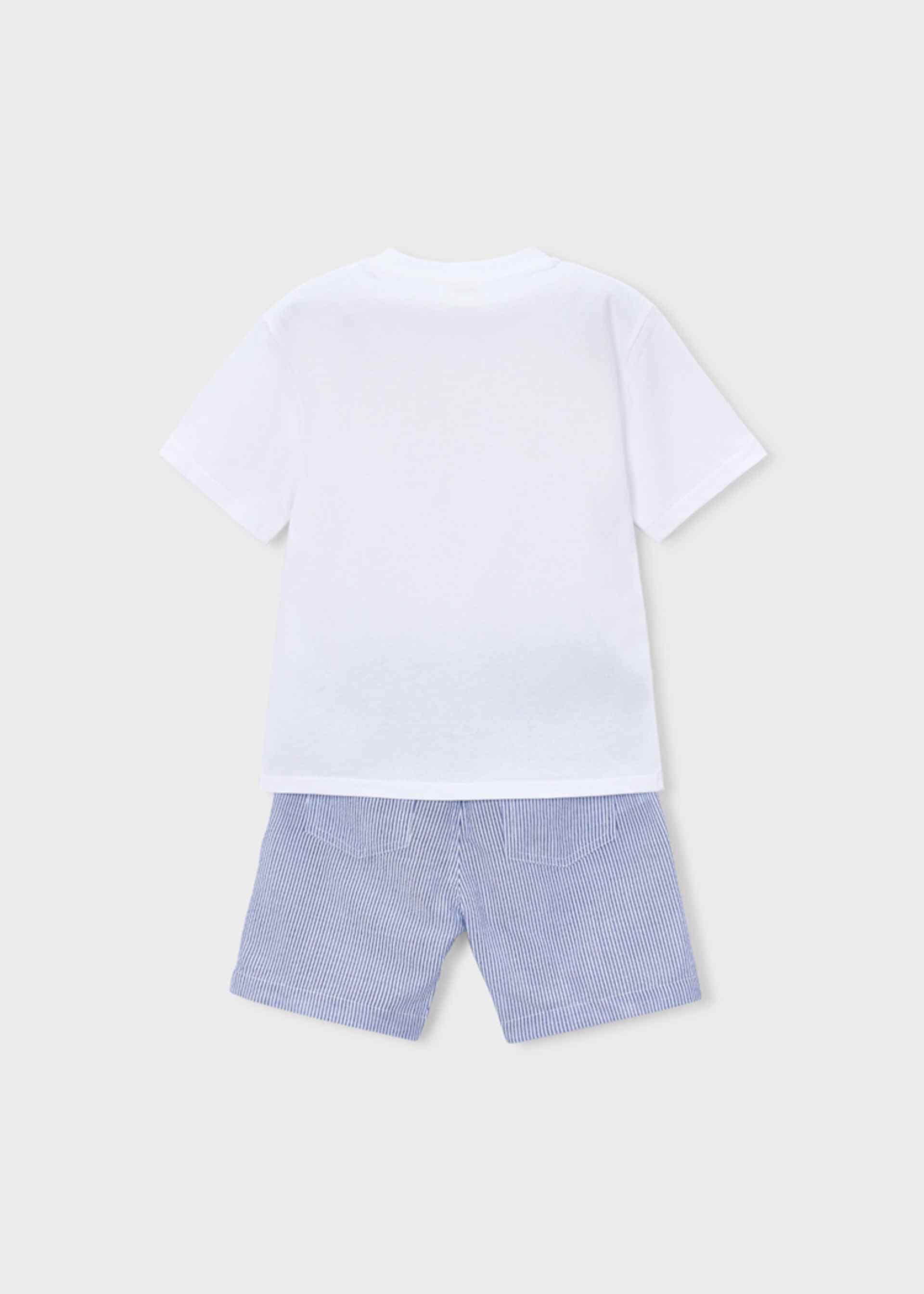 Conjunto bermuda y camiseta con bordado niño