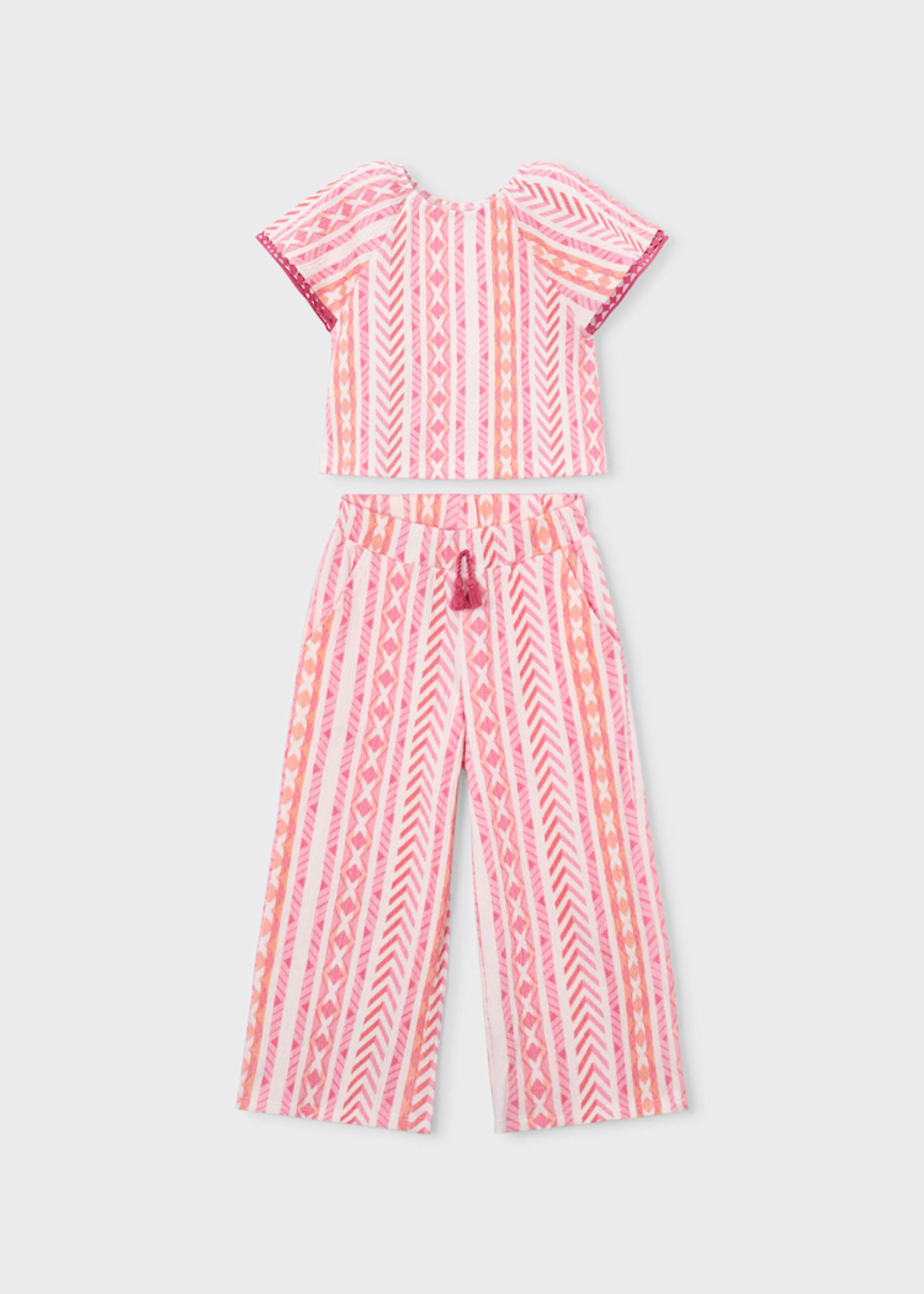 Ensemble pantalon et t-shirt imprimé fille