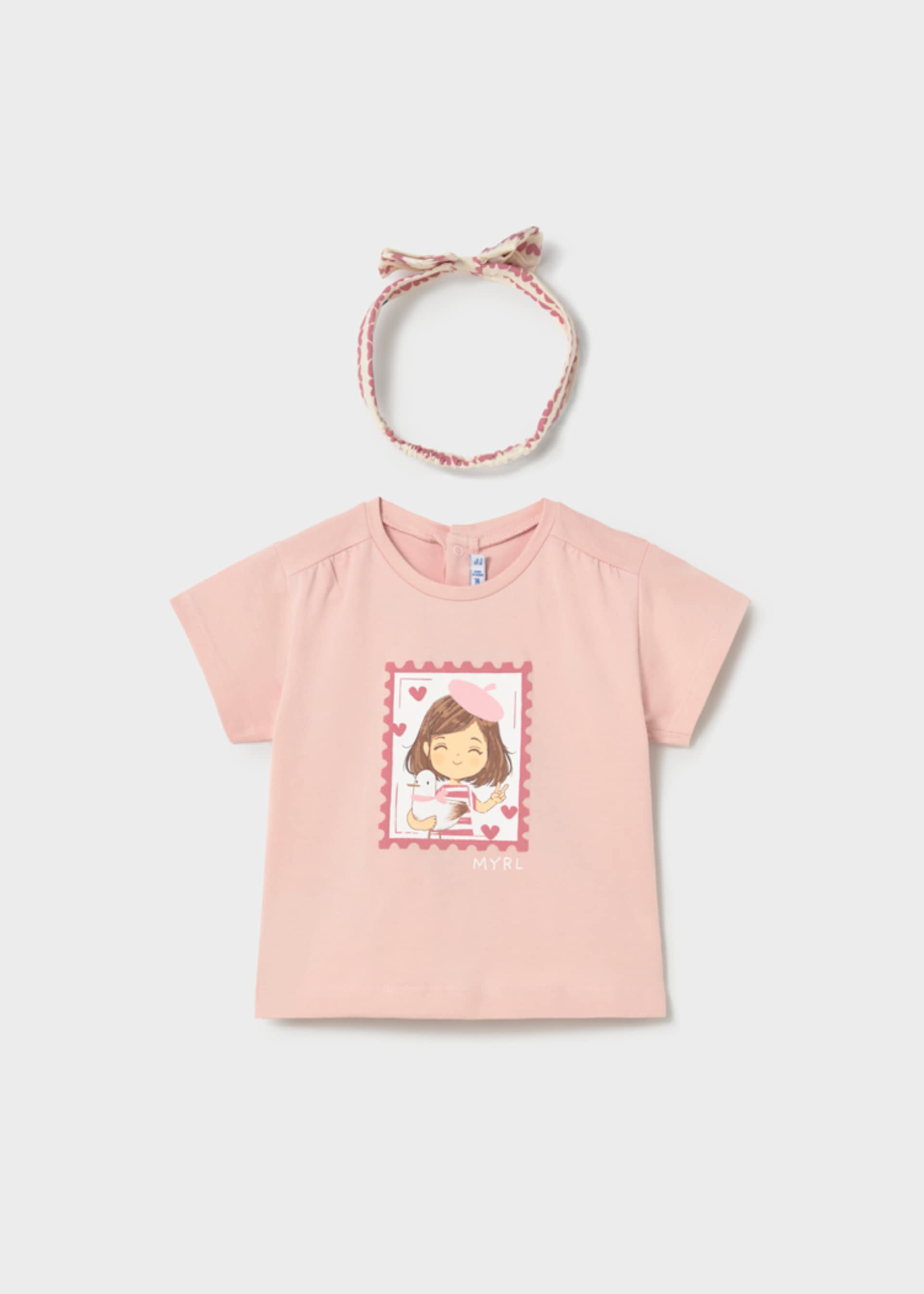 Camiseta con diadema estampada bebé