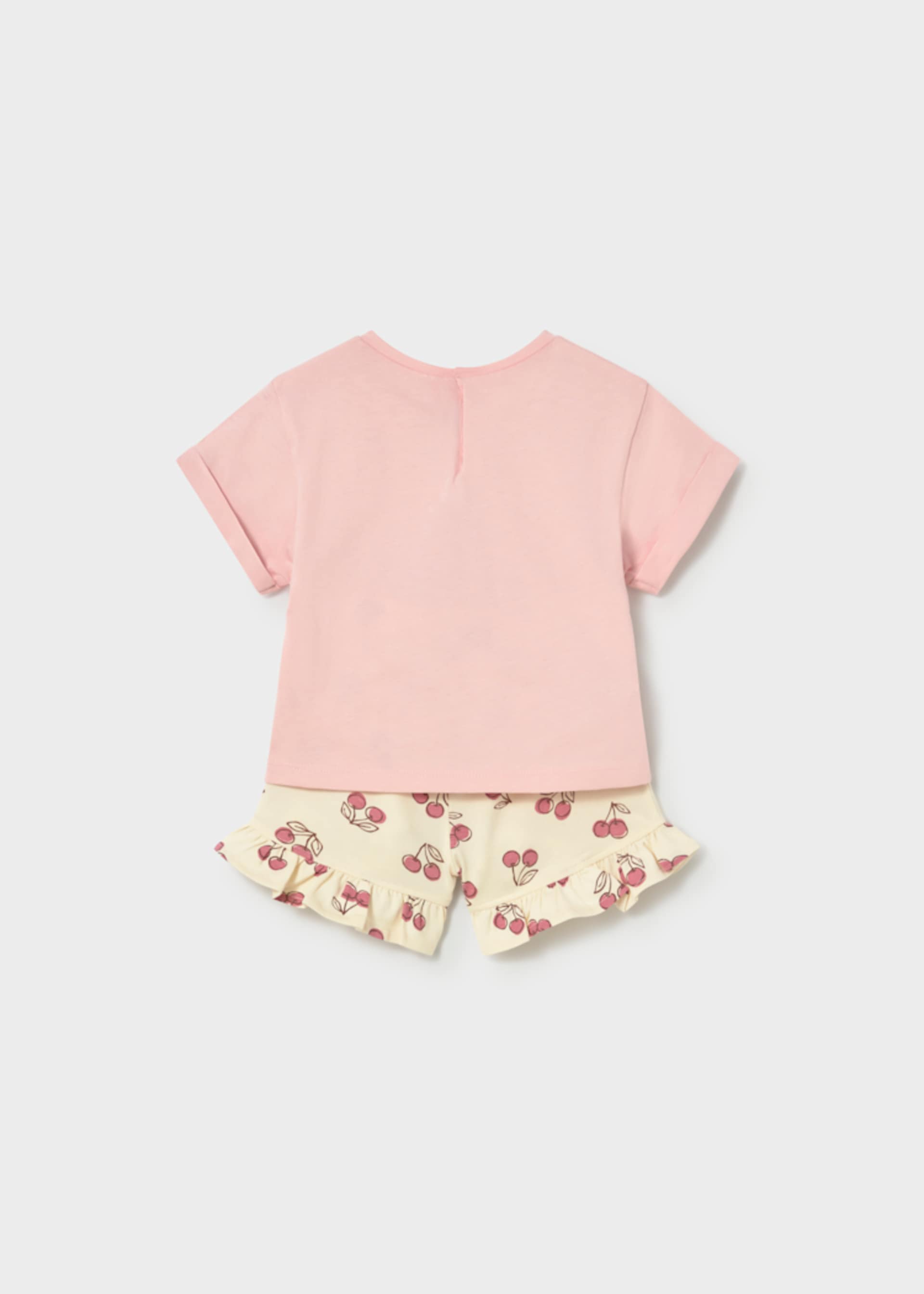 Completo pantaloncino stampato e maglietta neonata