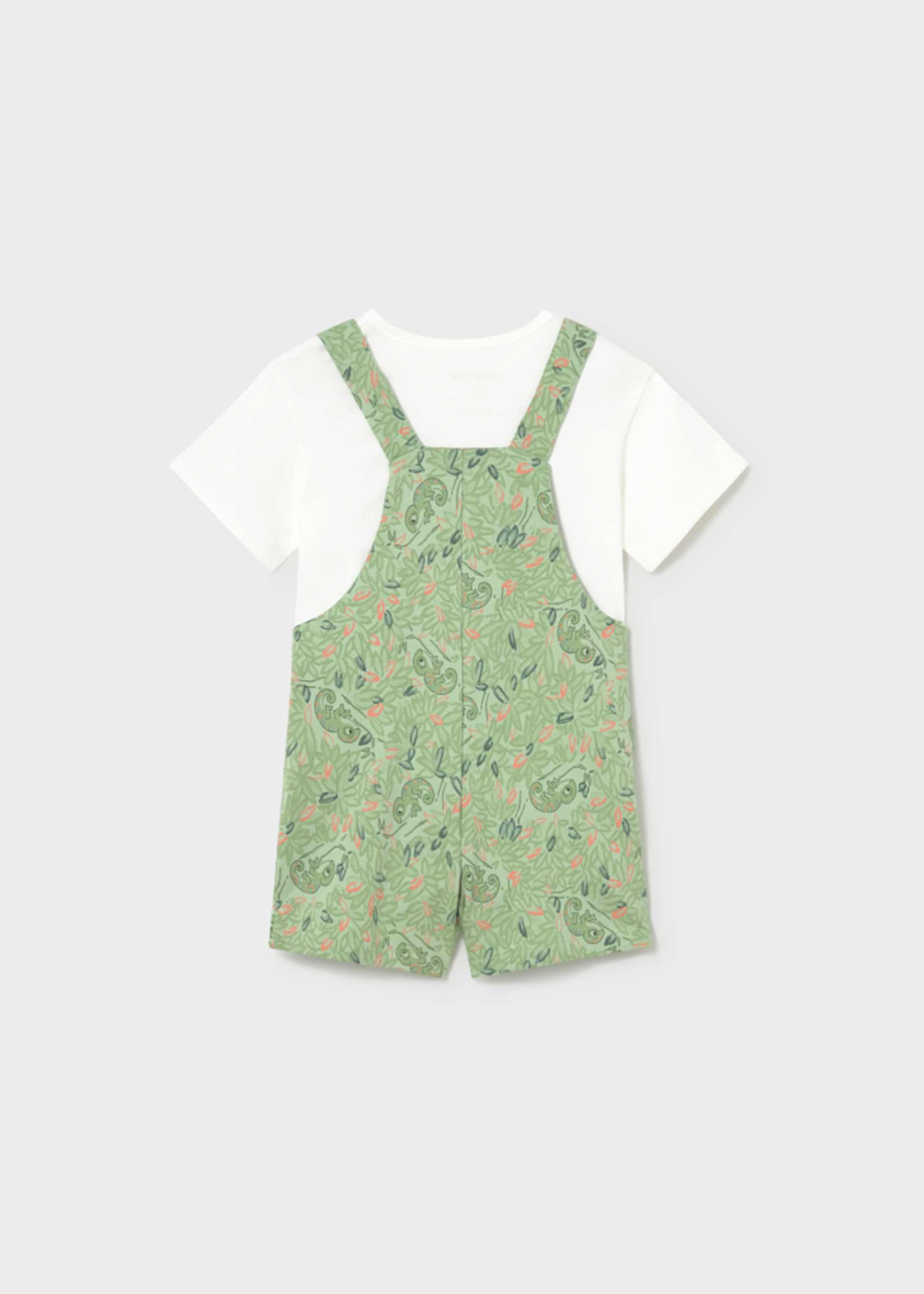 Ensemble salopette imprimée et t-shirt bébé