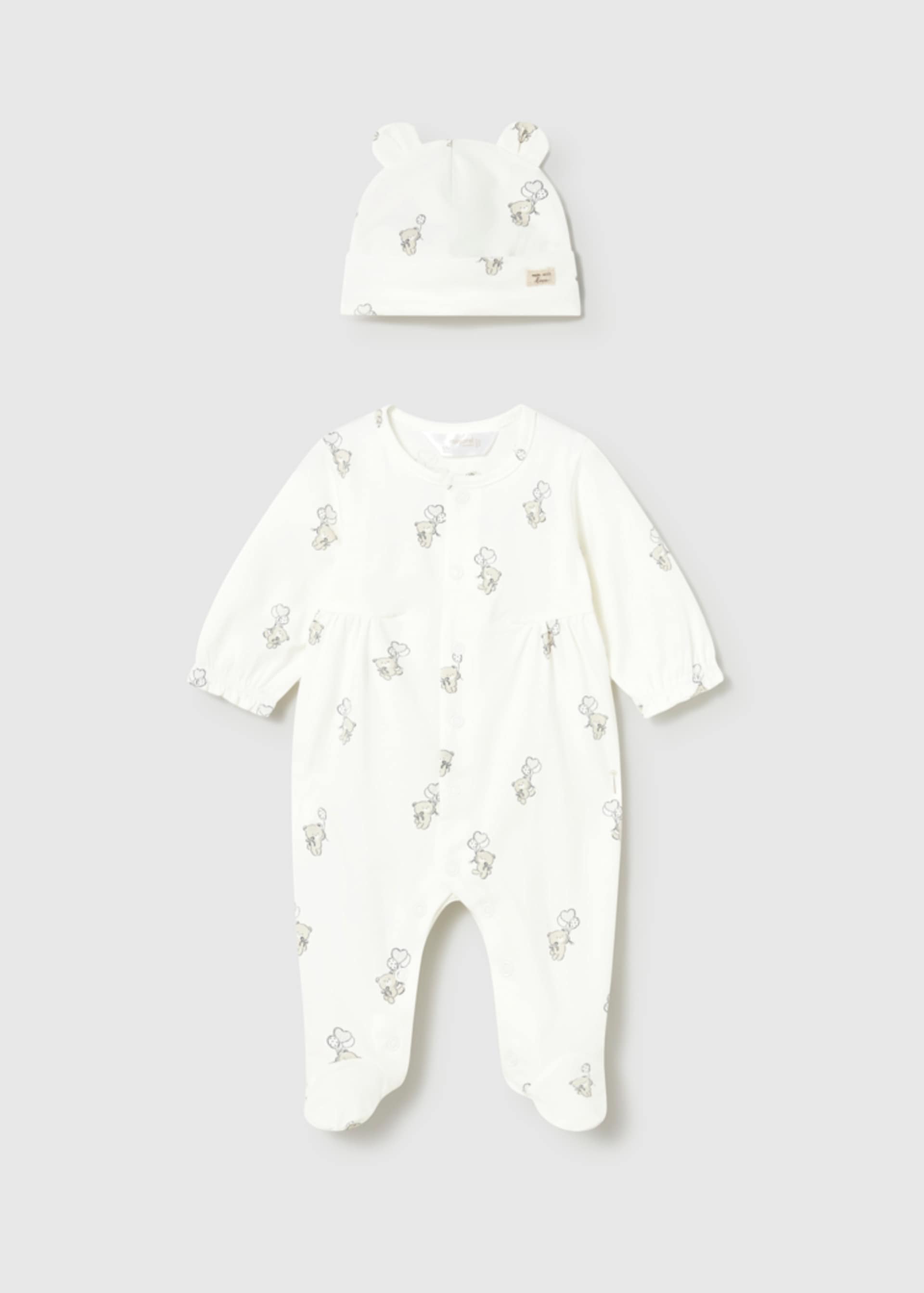 Newborn Girl One-Piece with Hat Set