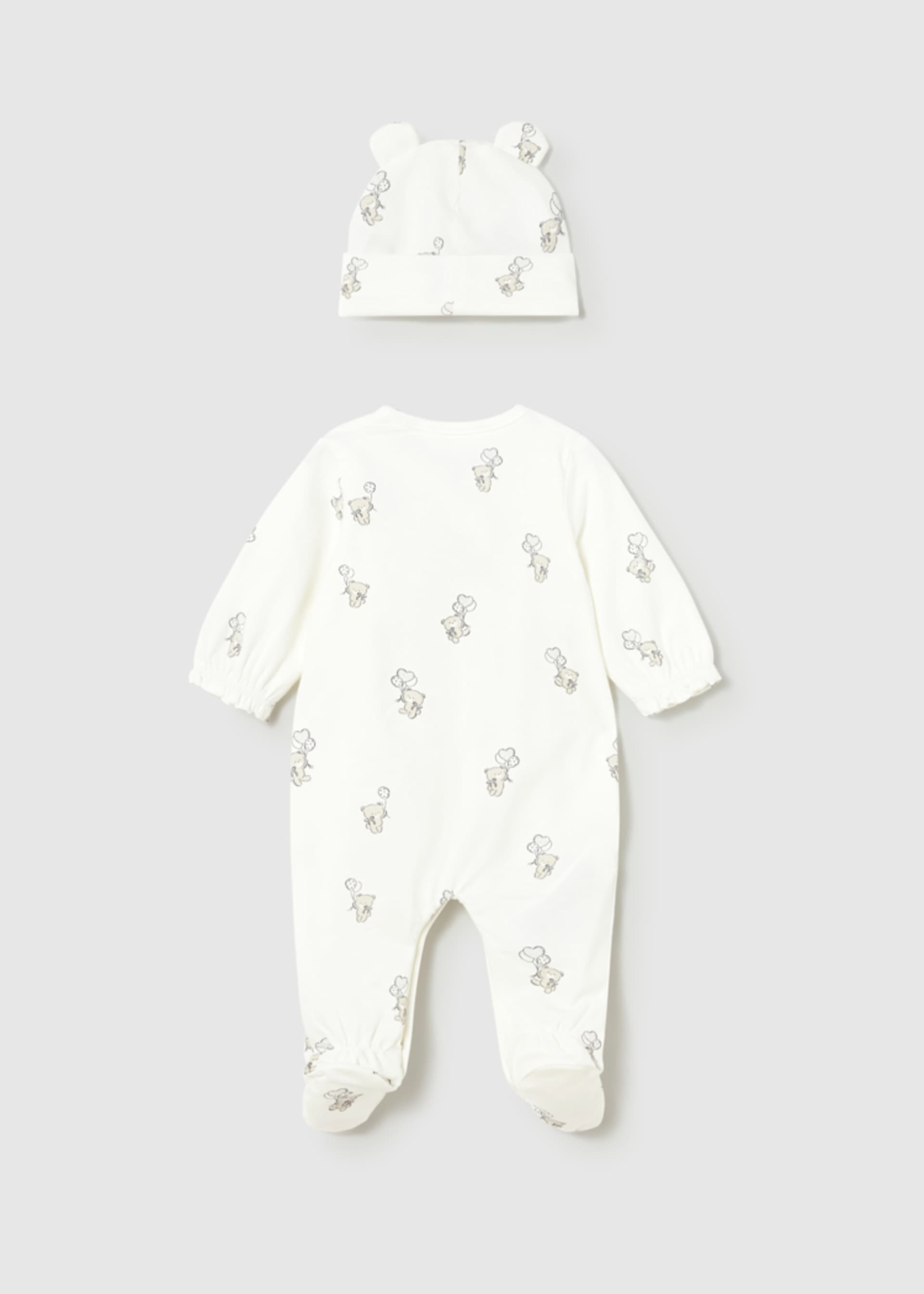 Newborn Girl One-Piece with Hat Set