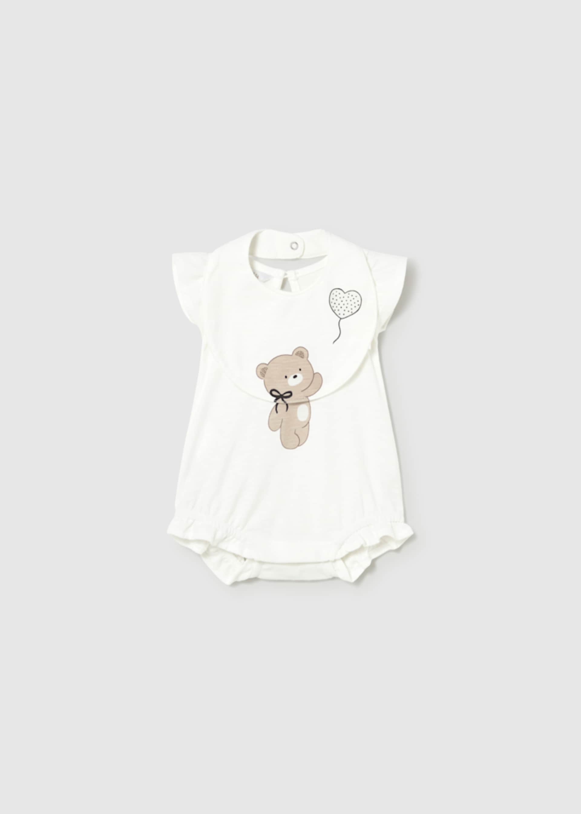 Pyjama court à volants avec bavoir nouveau-né