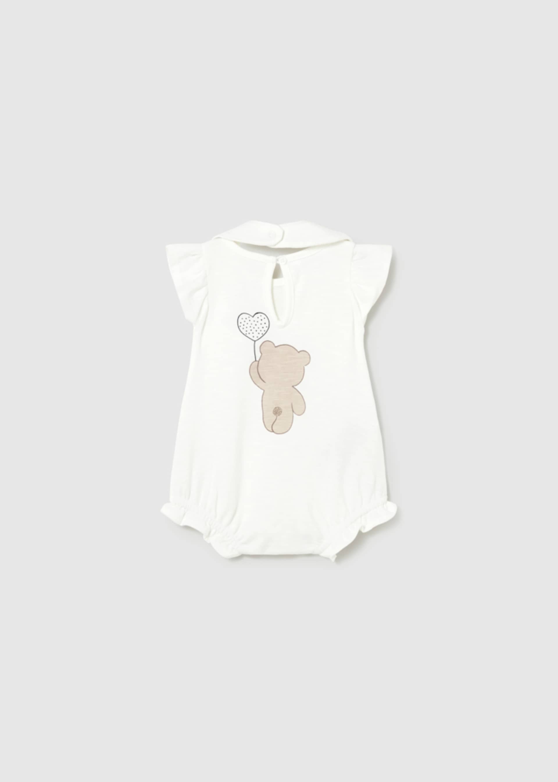 Pigiama corto volant con bavaglino neonata