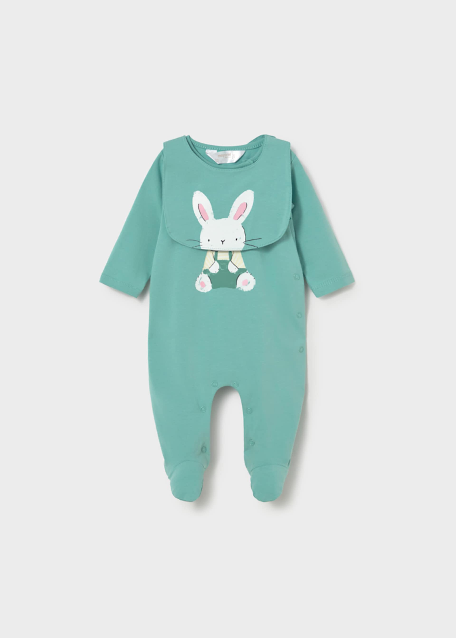 Newborn Boy Silkscreen Print One-Piece with Bib Set