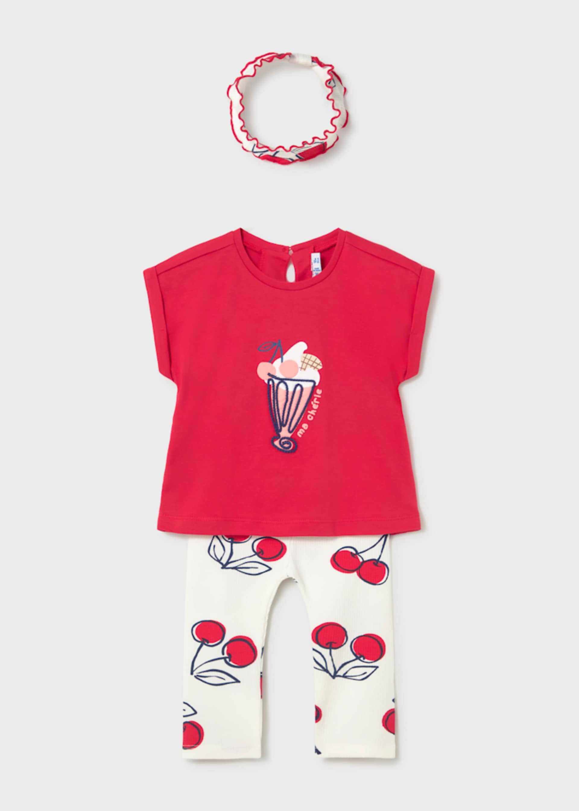 3-piece leggings set baby with headband