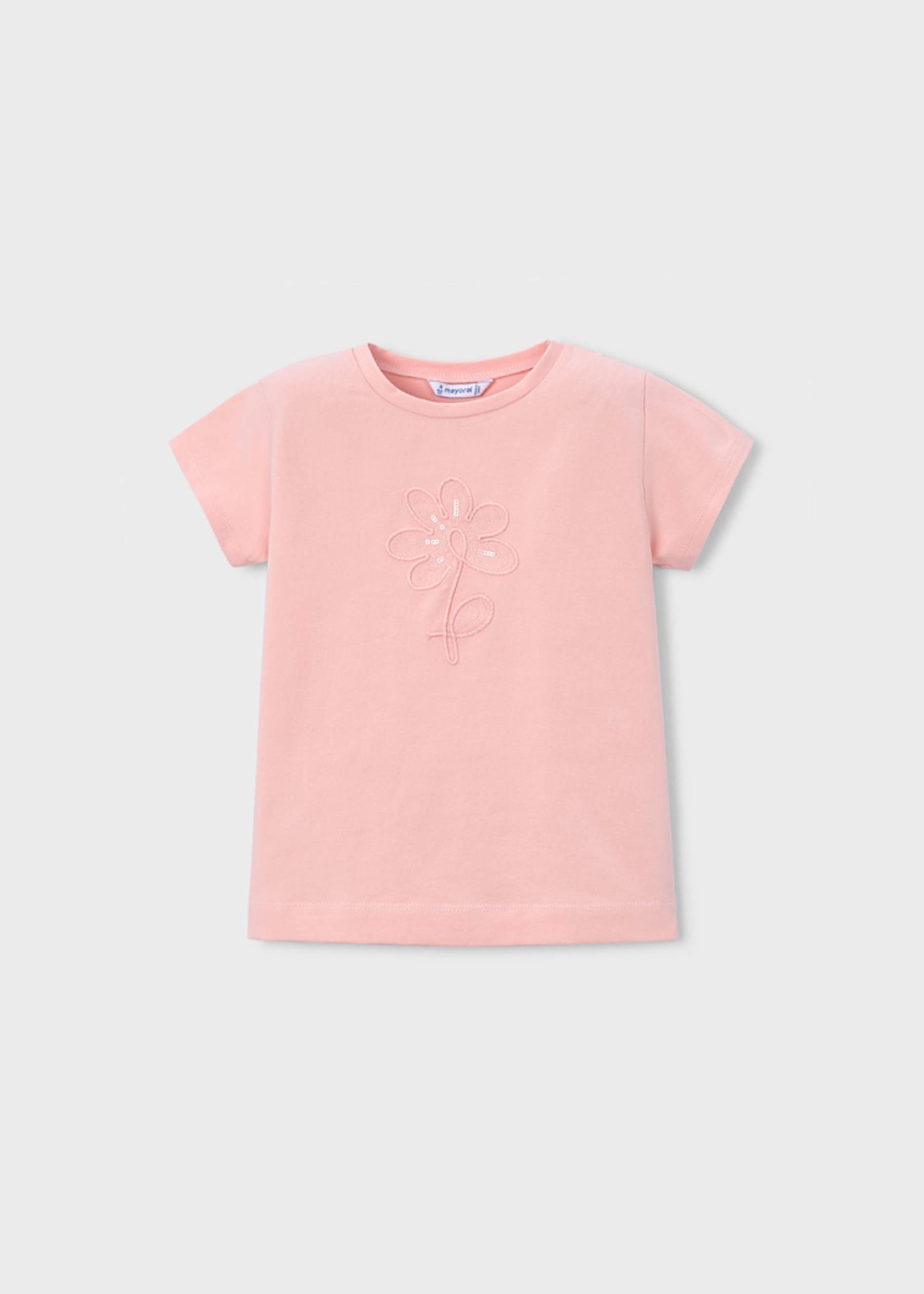 T-shirt básica flor menina