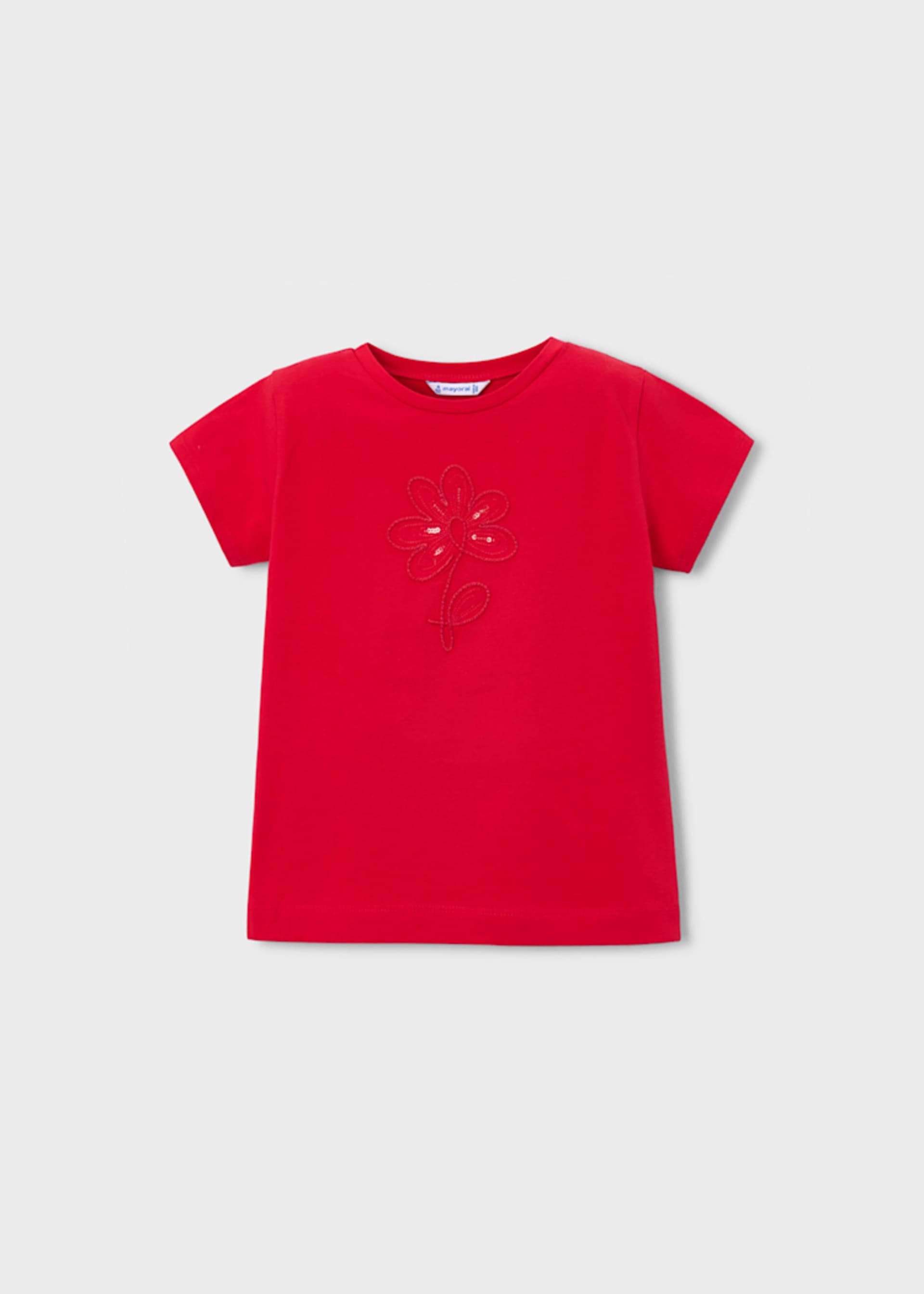 T-shirt básica flor menina