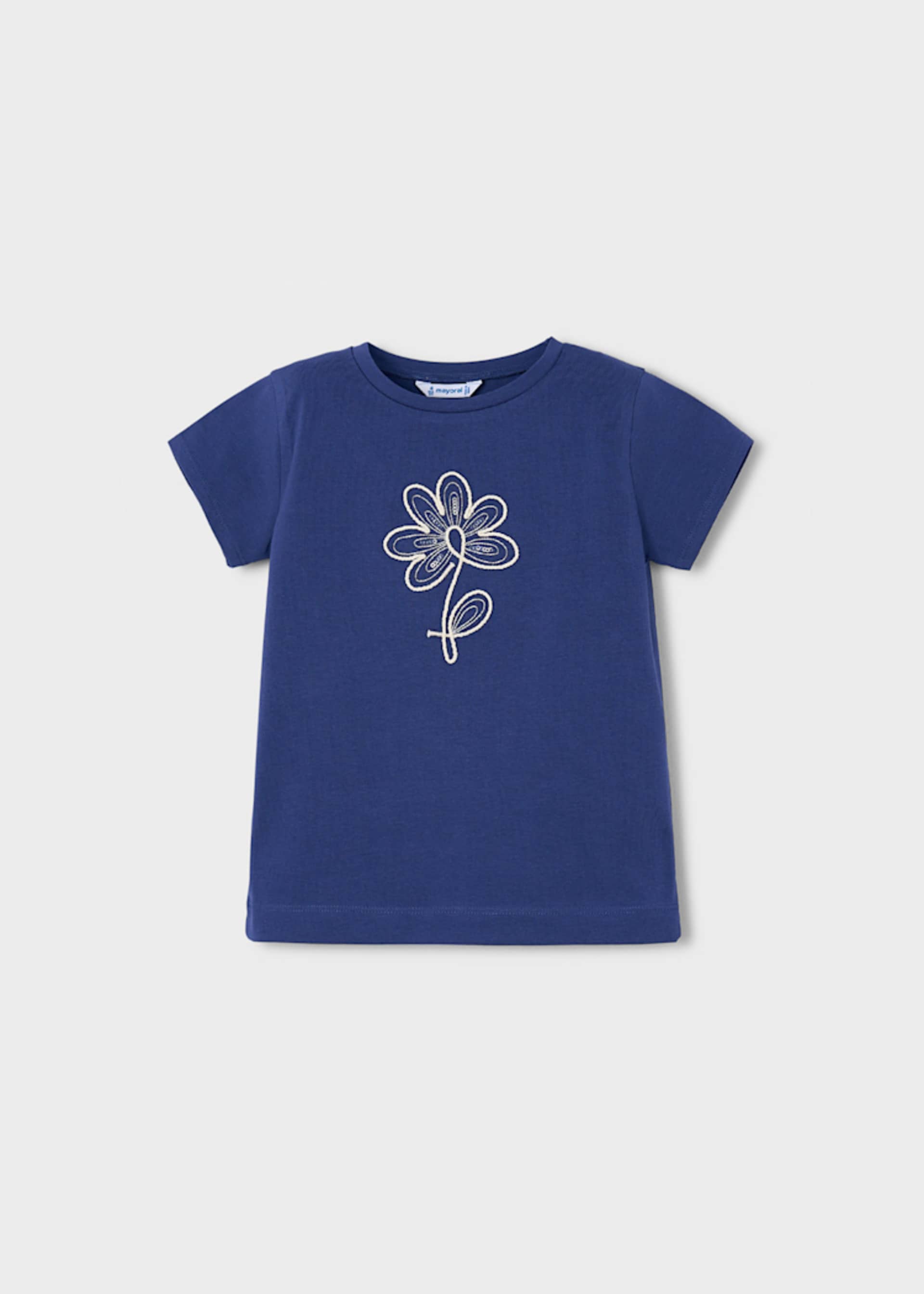 Maglietta basic fiore bambina