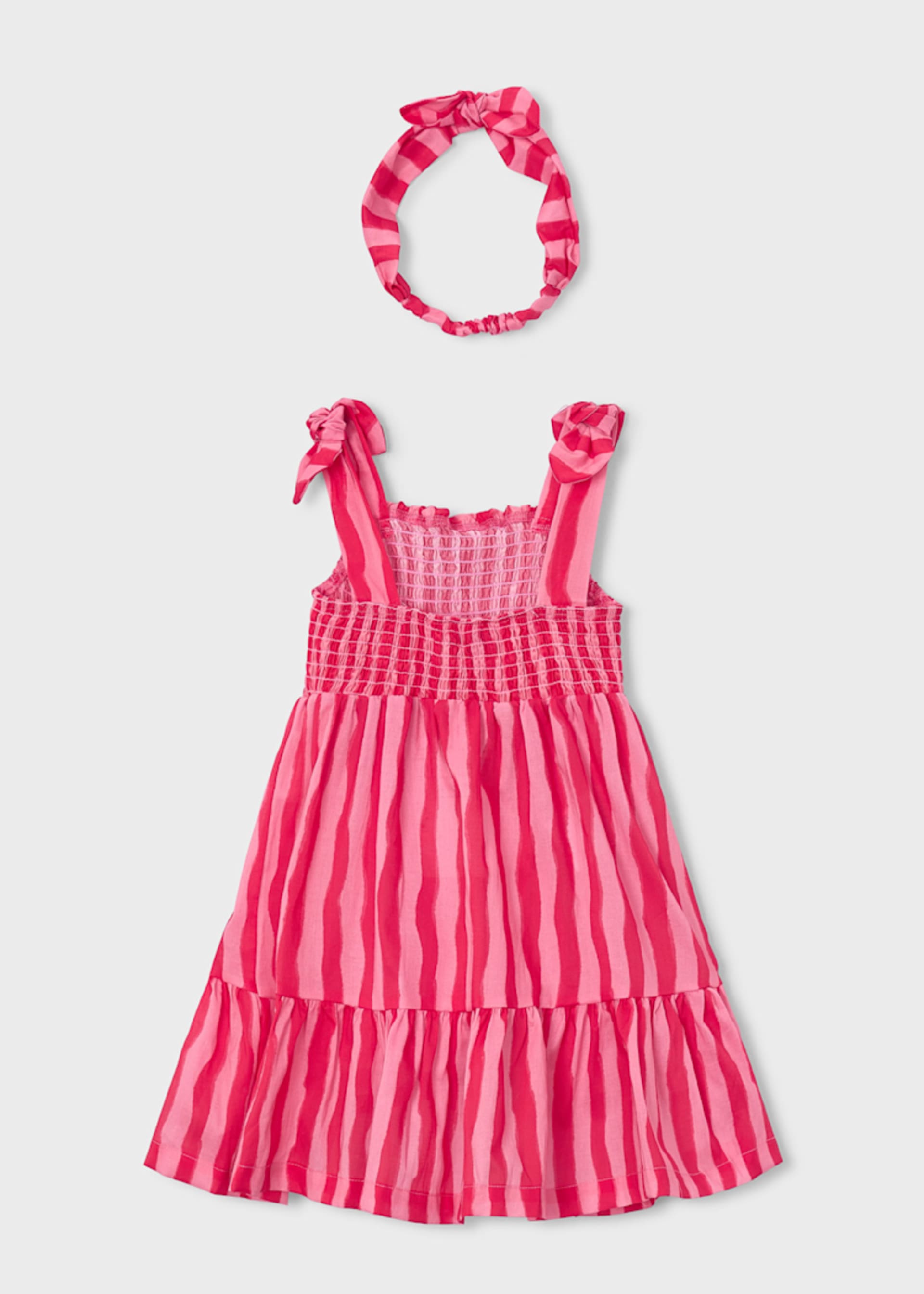 Vestito stampato con fascia abbinata bambina
