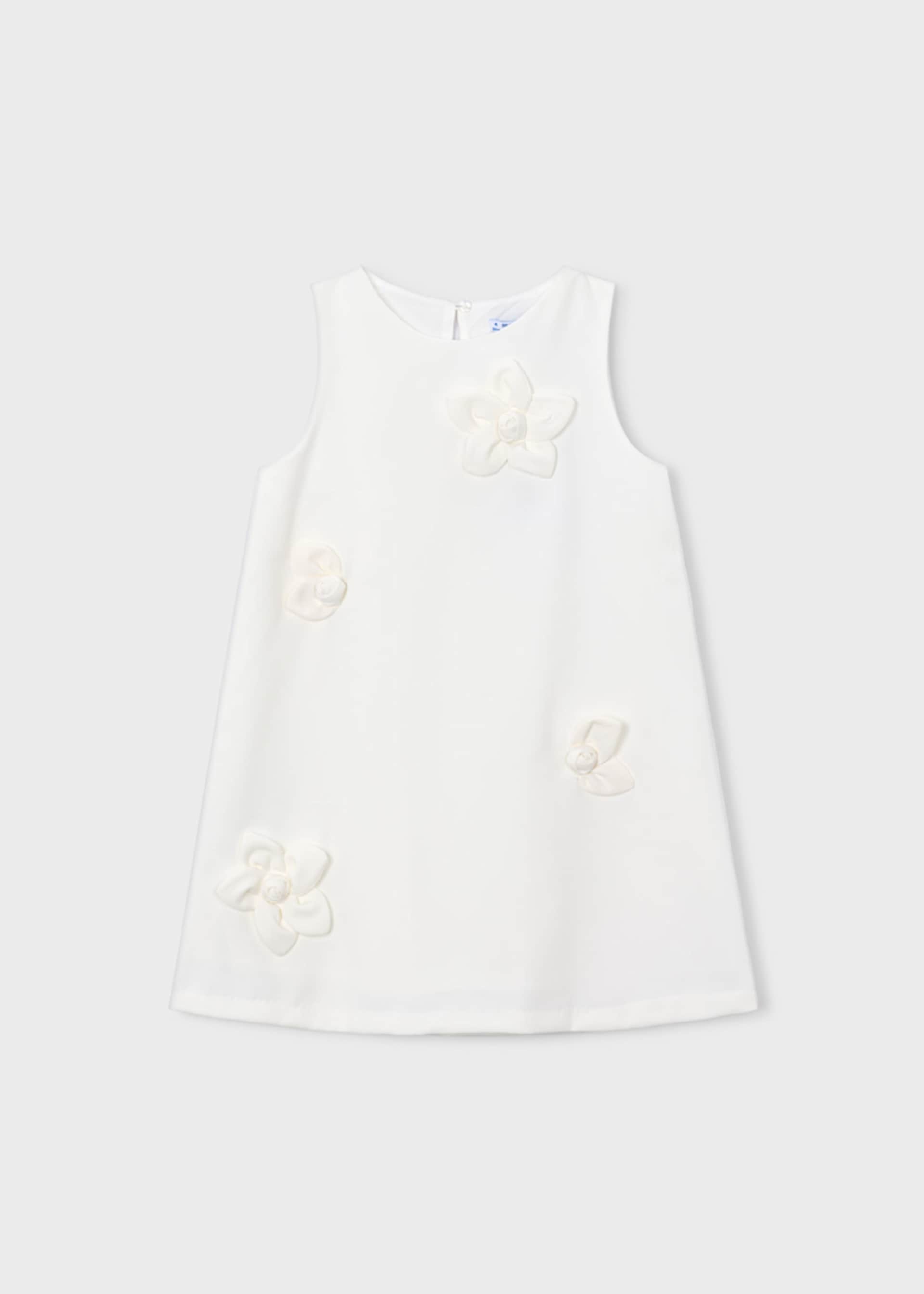 Elegantes Kleid Blumenapplikation Mädchen