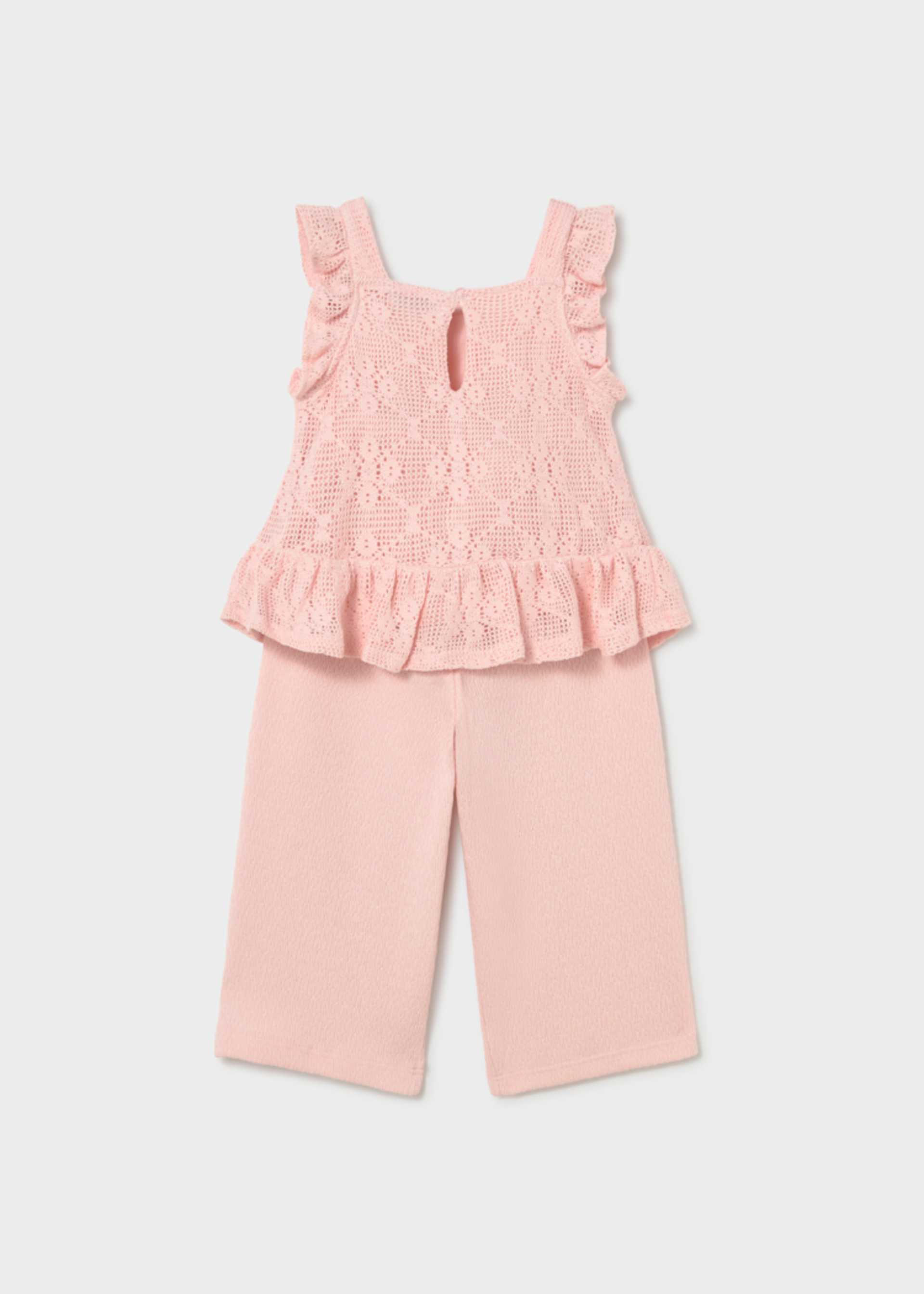 Ensemble pantalon et top crochet bébé