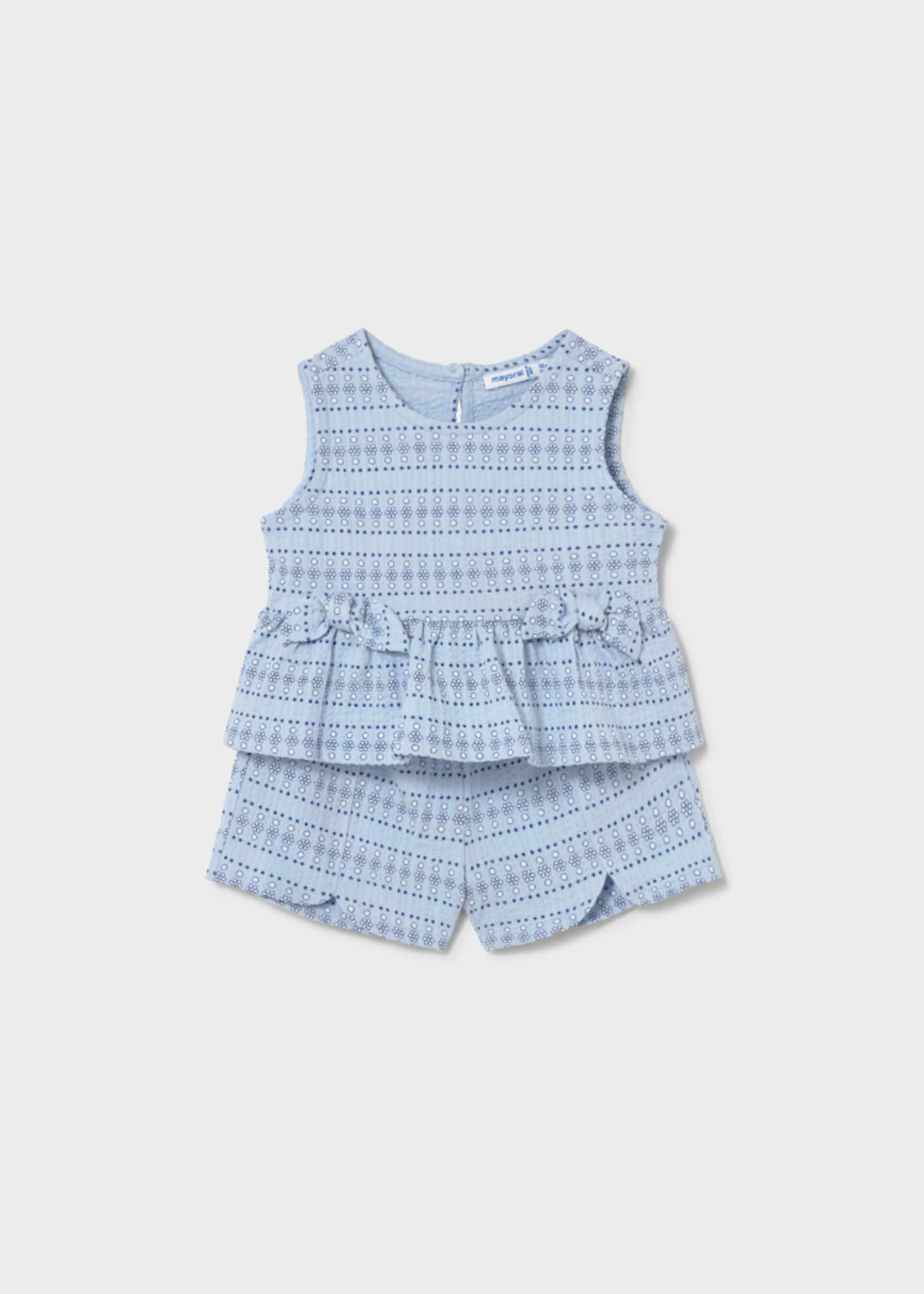 Ensemble short et top fleurs bébé