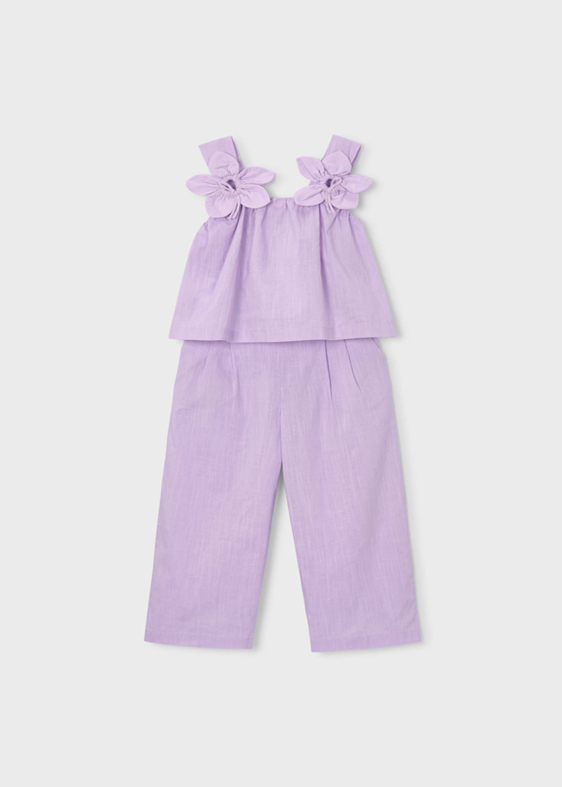 Conjunto calças e blusa flores menina