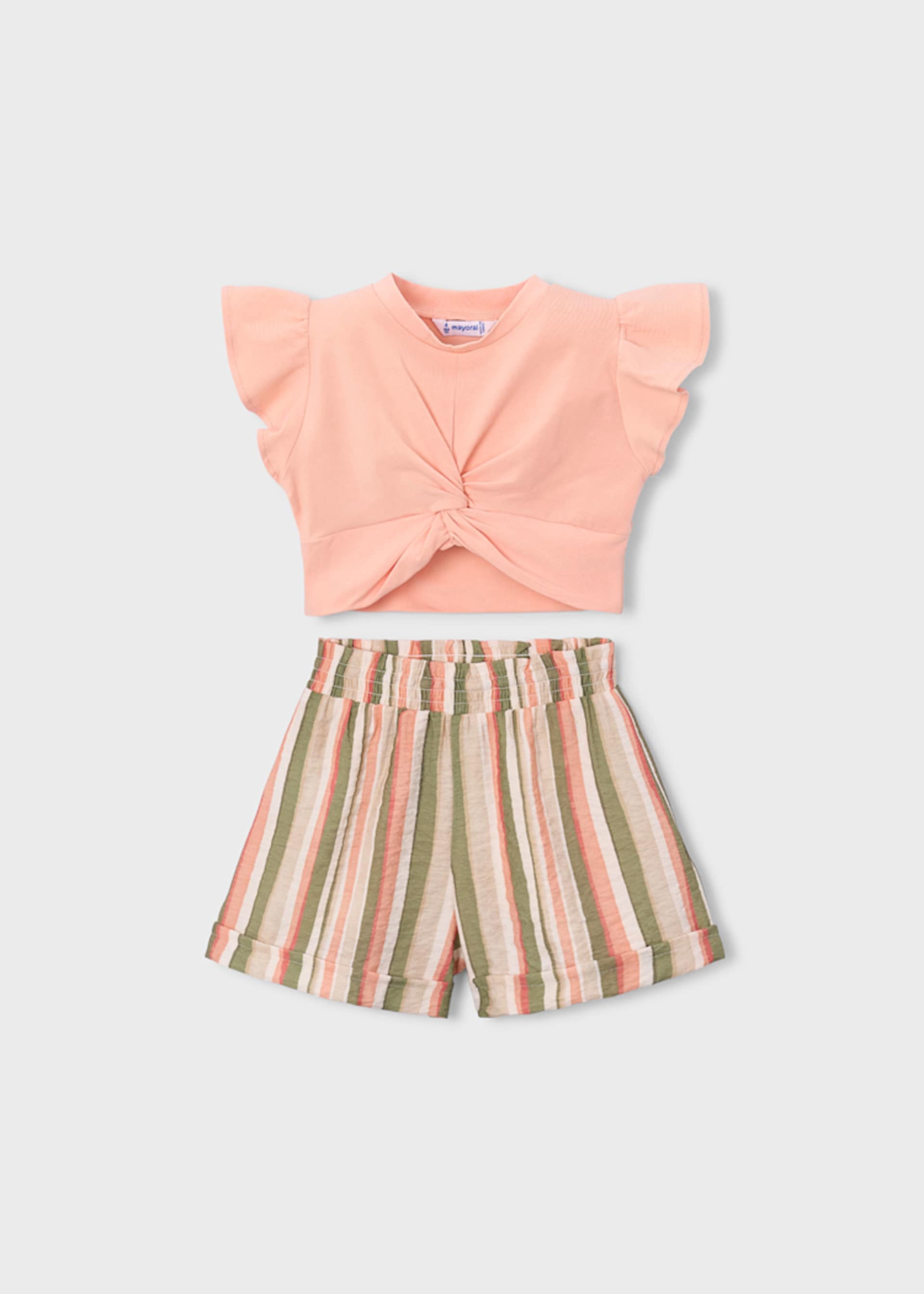 Girl Striped Shorts and T-shirt Set